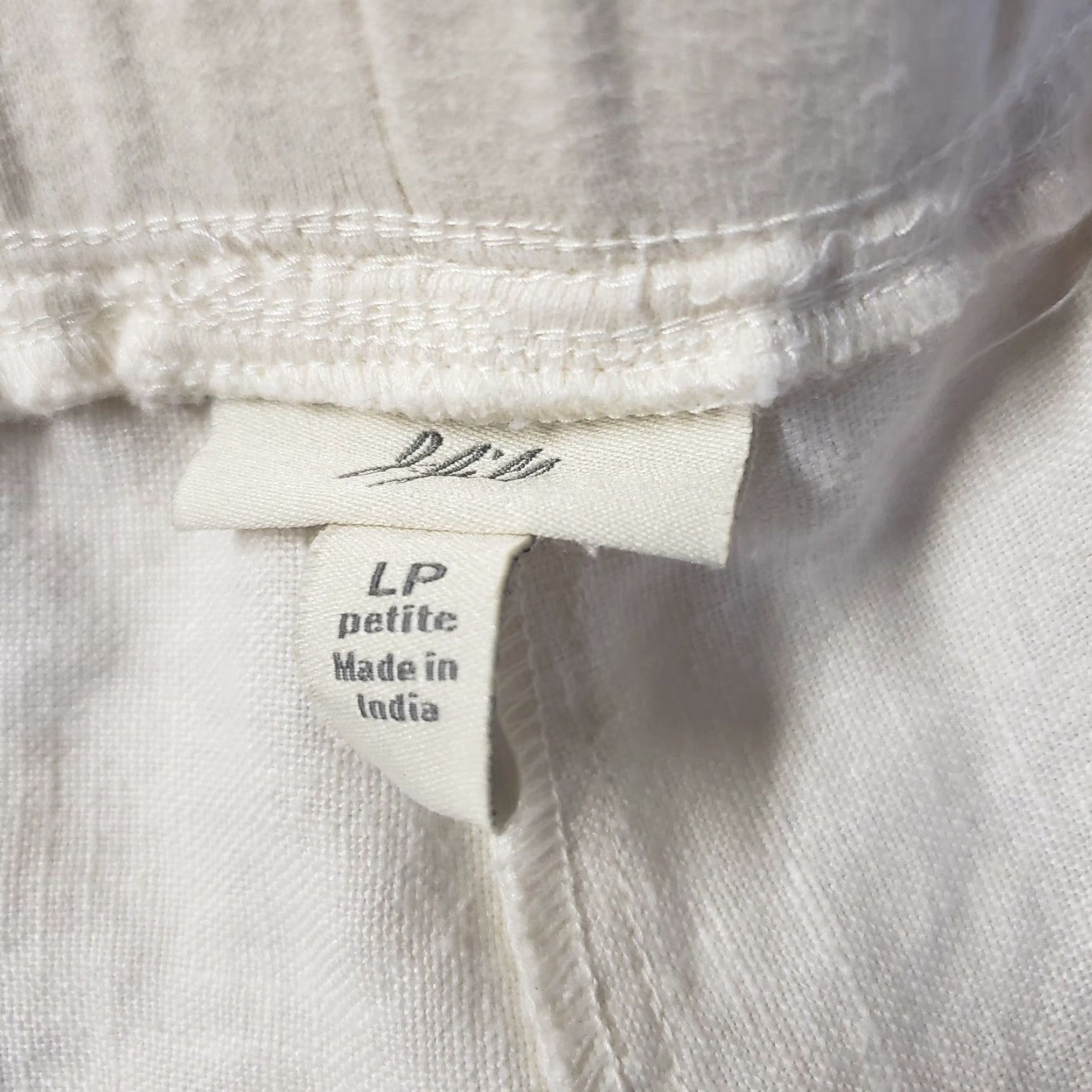 J. Jill J. Jill Womens Cropped Linen Pants Sz Large Petite Ivory Embroidered Hem Pants ShirtN/A Size 36" / US 14 / IT 50 - 7 Thumbnail