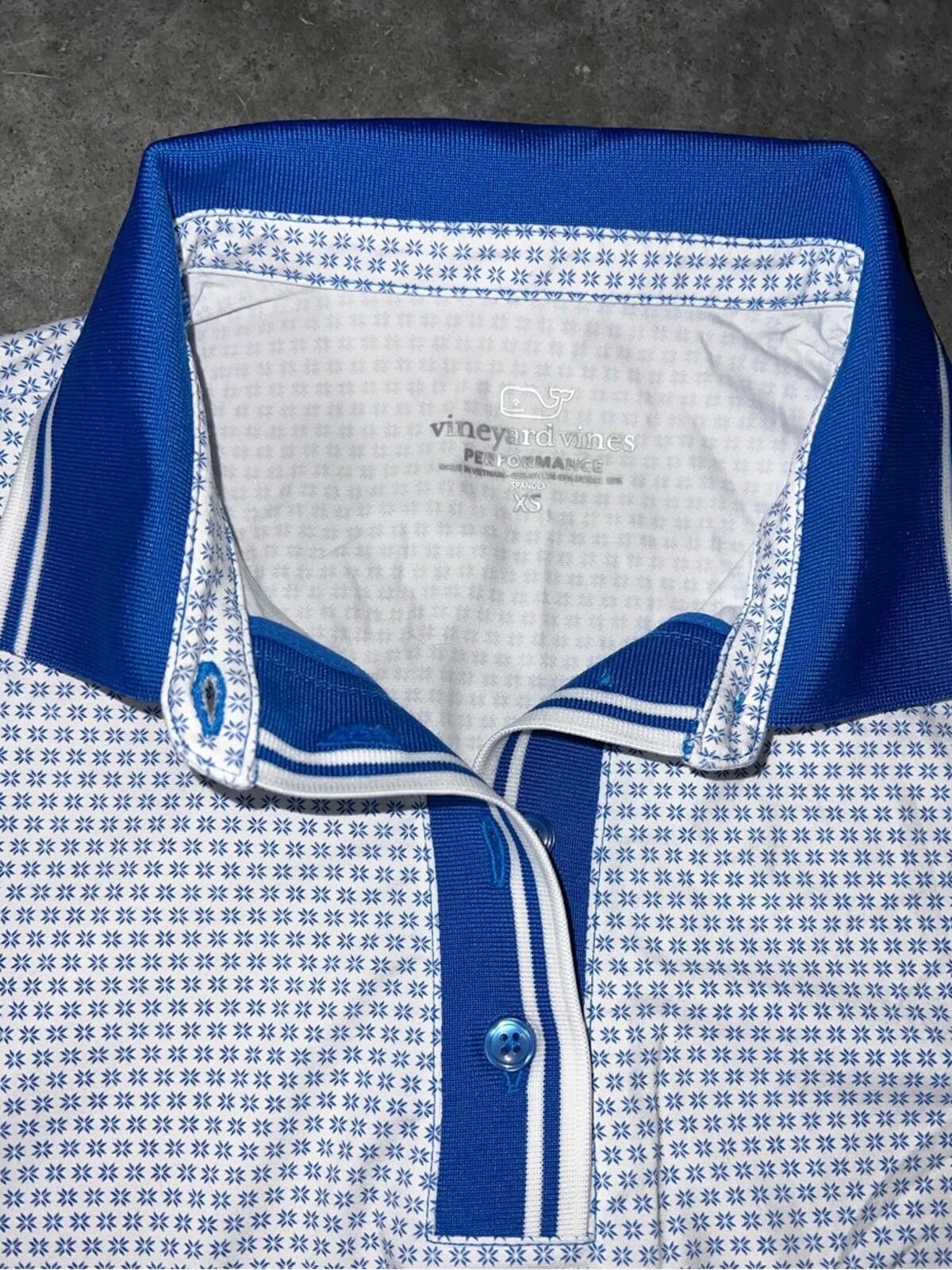 Vineyard Vines Vineyard vines white golf polo performance with royal blue Size XS / US 0-2 / IT 36-38 - 2 Thumbnail