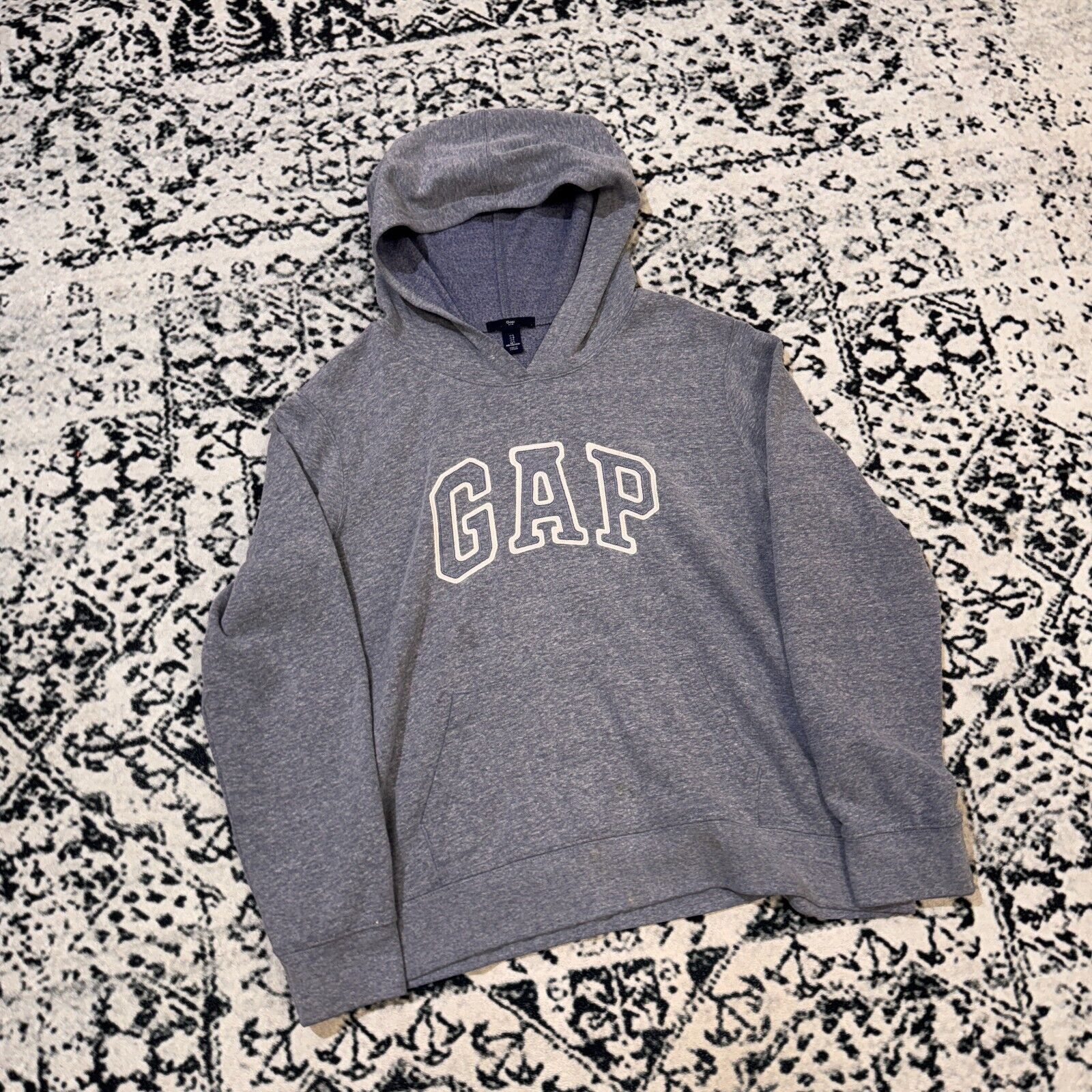 Gap × Vintage Vintage Gap Unisex Gray Cotton Hoodie Size L Y2K 90s Size US L / EU 52-54 / 3 - 3 Thumbnail