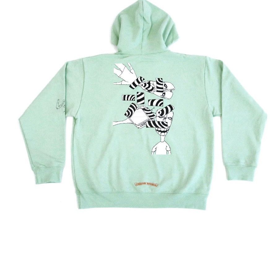 image of Chrome Hearts x Matty Boy Seafoam Green Hoodie, Men's (Size Large)