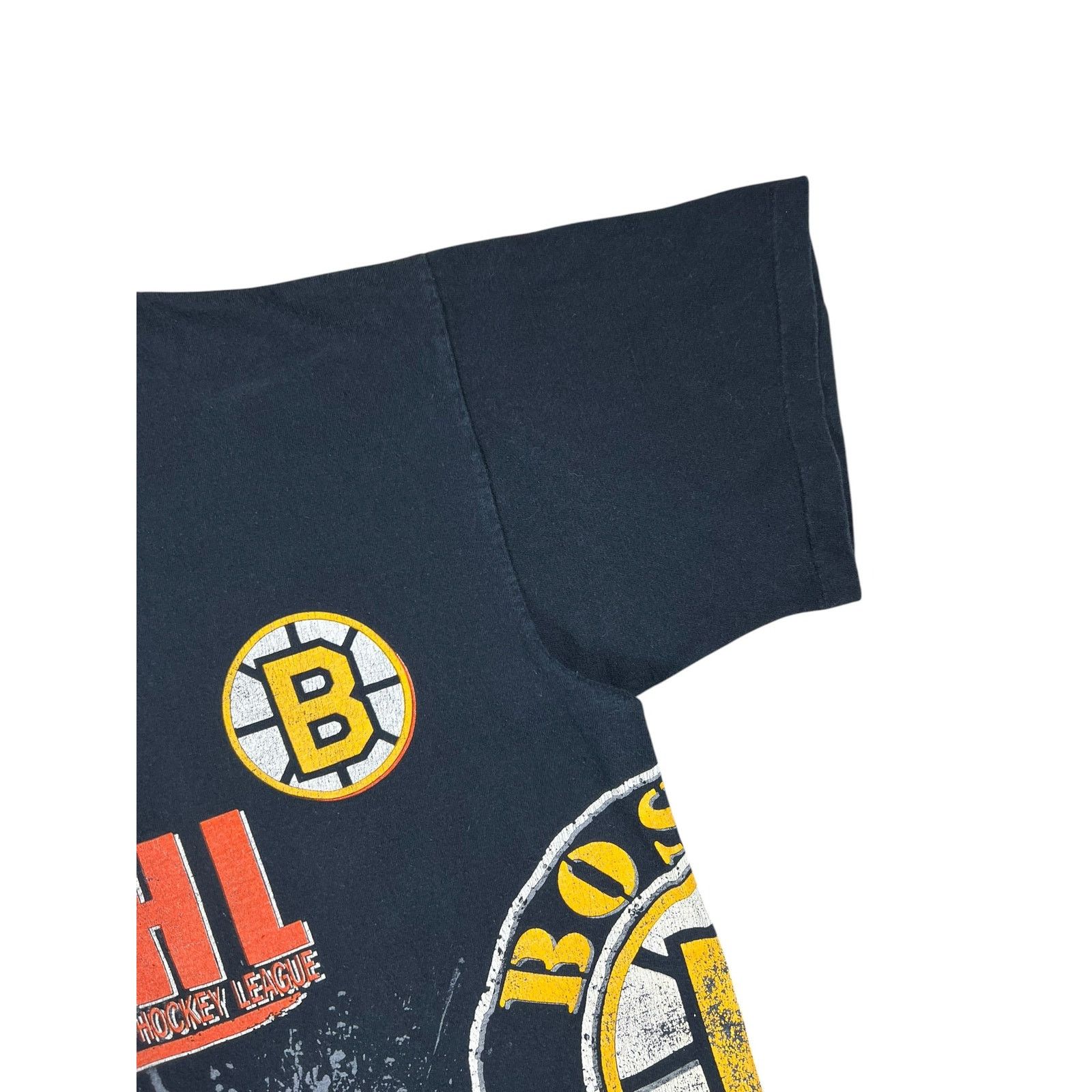 NHL × Salem Sportswear × Vintage Vintage 1990 Salem Sports Boston Bruins Fire on Ice AOP tee Size US XL / EU 56 / 4 - 5 Thumbnail