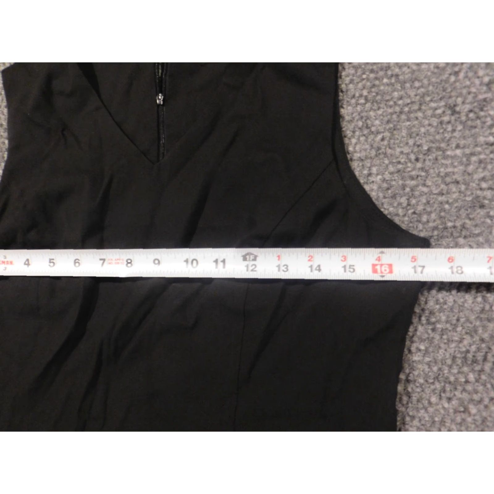 Gap Gap Womens Dress A-Line 8 Long Black Zip Crew Neck Sleeveless Dolman Sleeve Rayon Polyester Stretch Lined Ruffle Solid Vintage No Size M / US 6-8 / IT 42-44 - 4 Thumbnail
