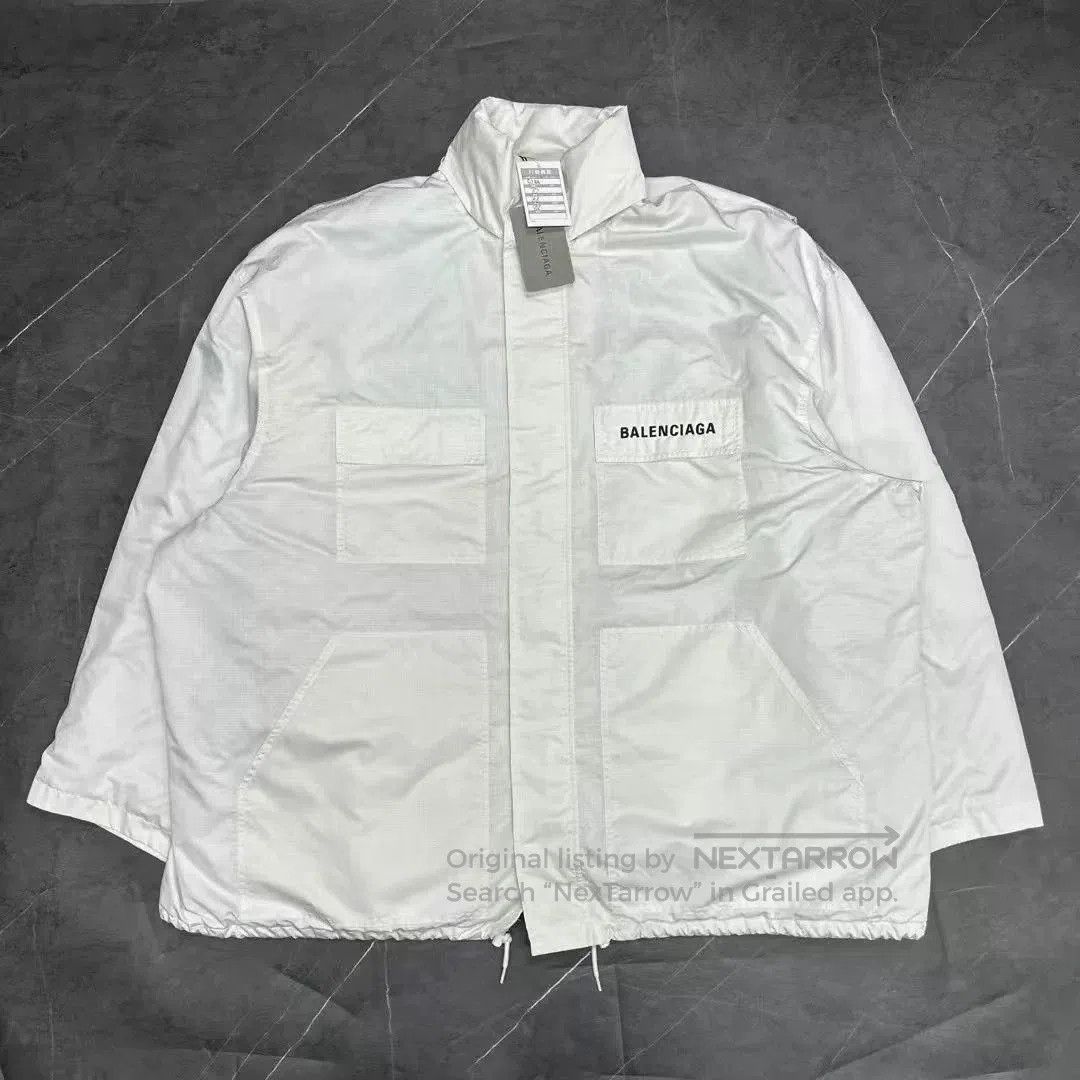 Balenciaga Balenciaga White Embroidered Logo Jacket. Size US L / EU 52-54 / 3 - 1 Thumbnail