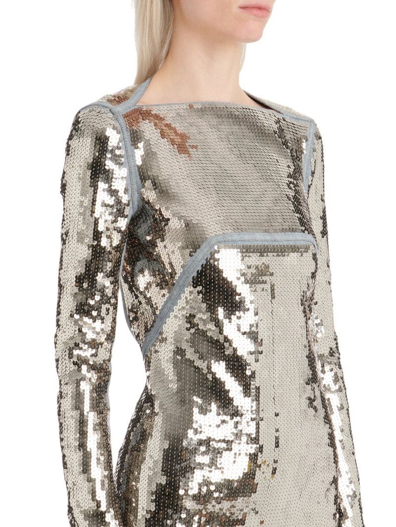 Rick Owens o1y0126 Denim Maxi Dress in Taupe Size XS / US 0-2 / IT 36-38 - 4 Thumbnail