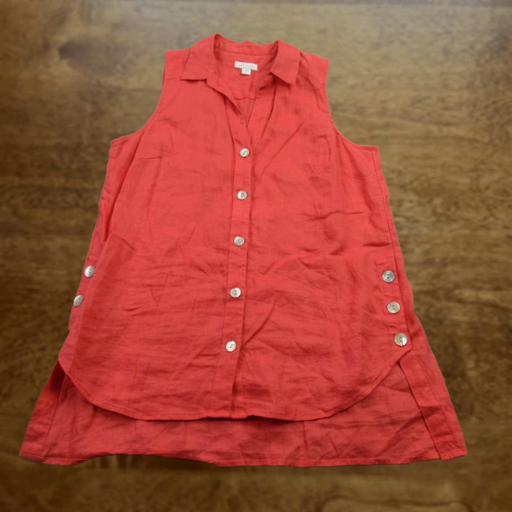 J. Jill J. Jill Shirt Womens XS Sleeveless Button Front Red Casual Lightweight Size XS / US 0-2 / IT 36-38 - 1 Thumbnail