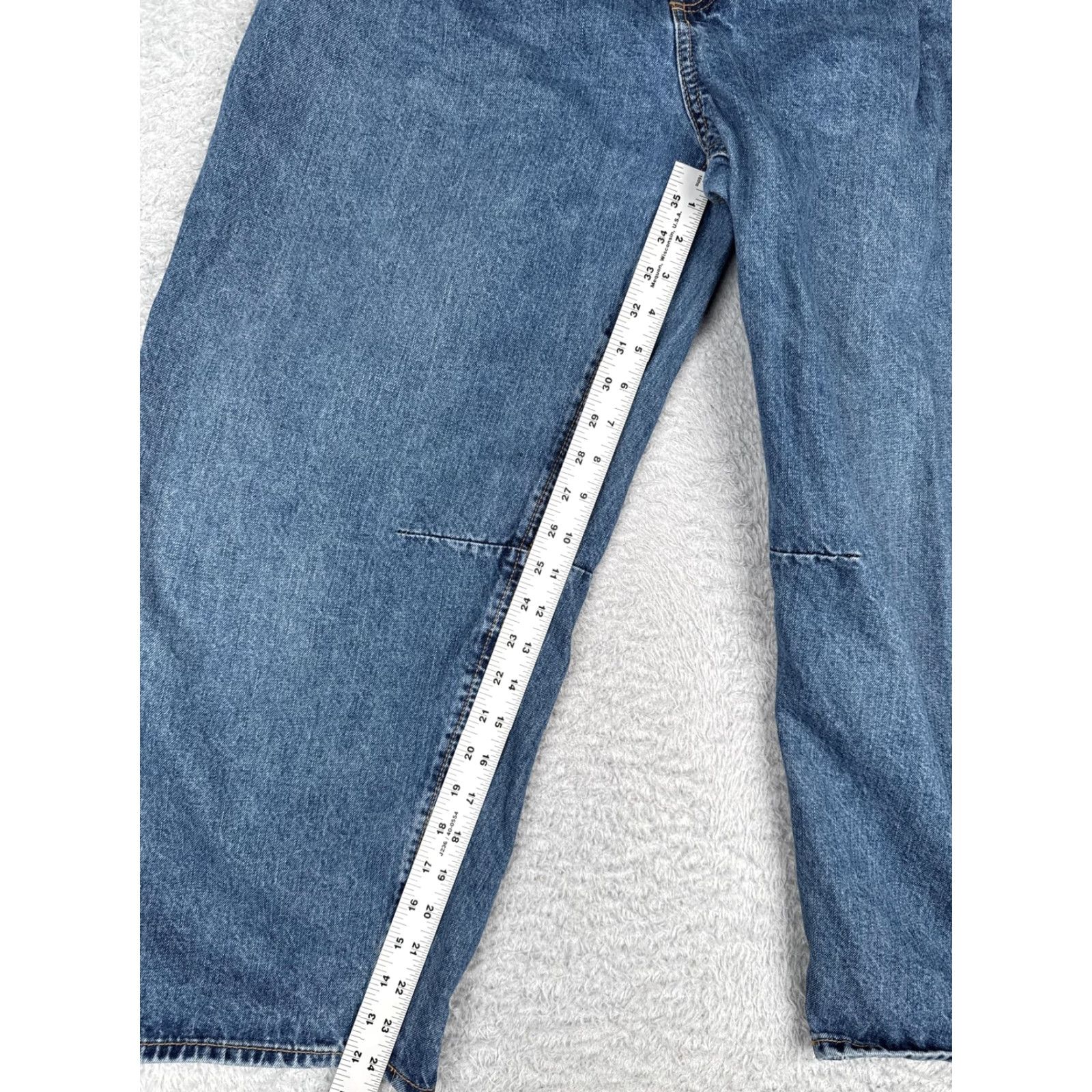 Zara Zara Jeans Womens 12 Blue High Rise Wide Leg Relaxed Cropped Denim 32x25 90s Theme Size 34" / US 12 / IT 48 - 7 Thumbnail