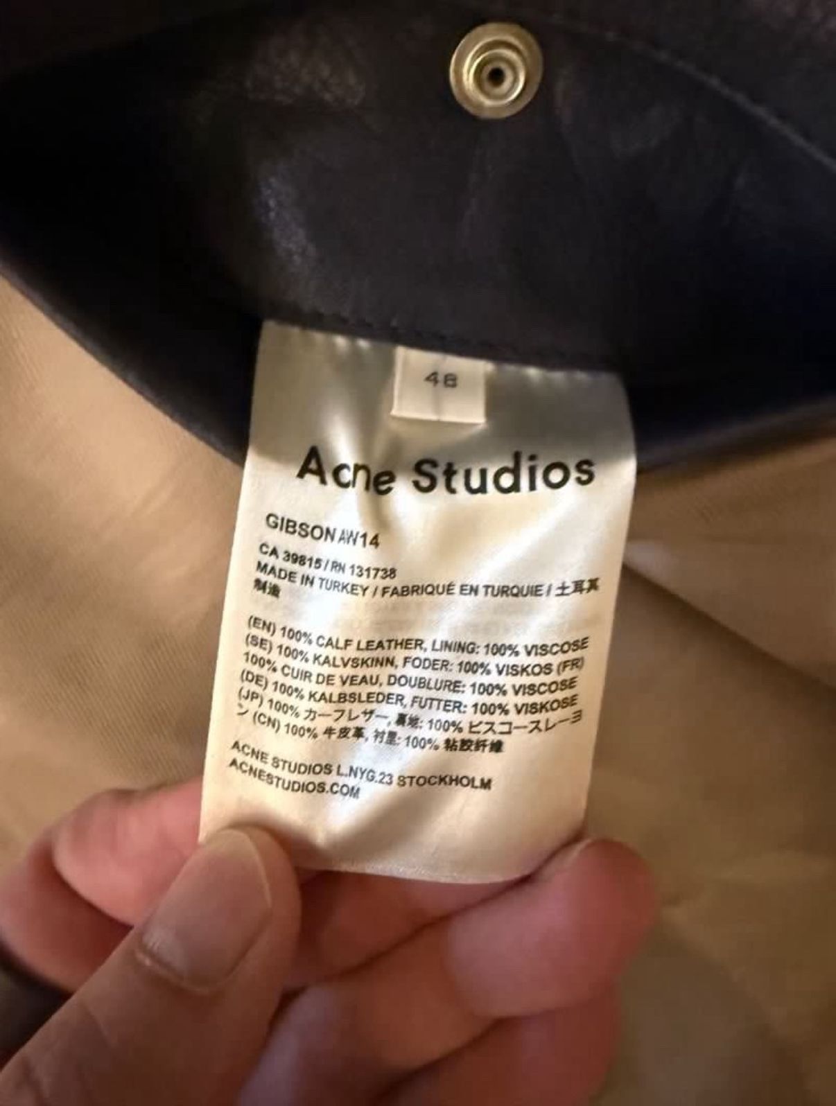 Acne Studios Acne Studios Gibson AW14 Blue Leather Jacket Size US M / EU 48-50 / 2 - 6 Thumbnail