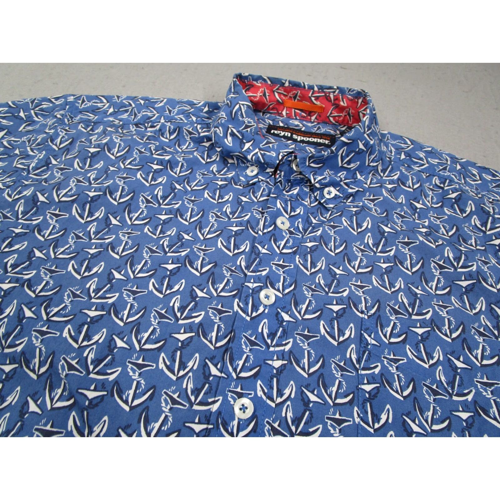 Reyn Spooner Reyn Spooner Shirt Mens XL Blue Anchor Print Nautical Hawaiian Aloha Button Up Size US XL / EU 56 / 4 - 2 Thumbnail