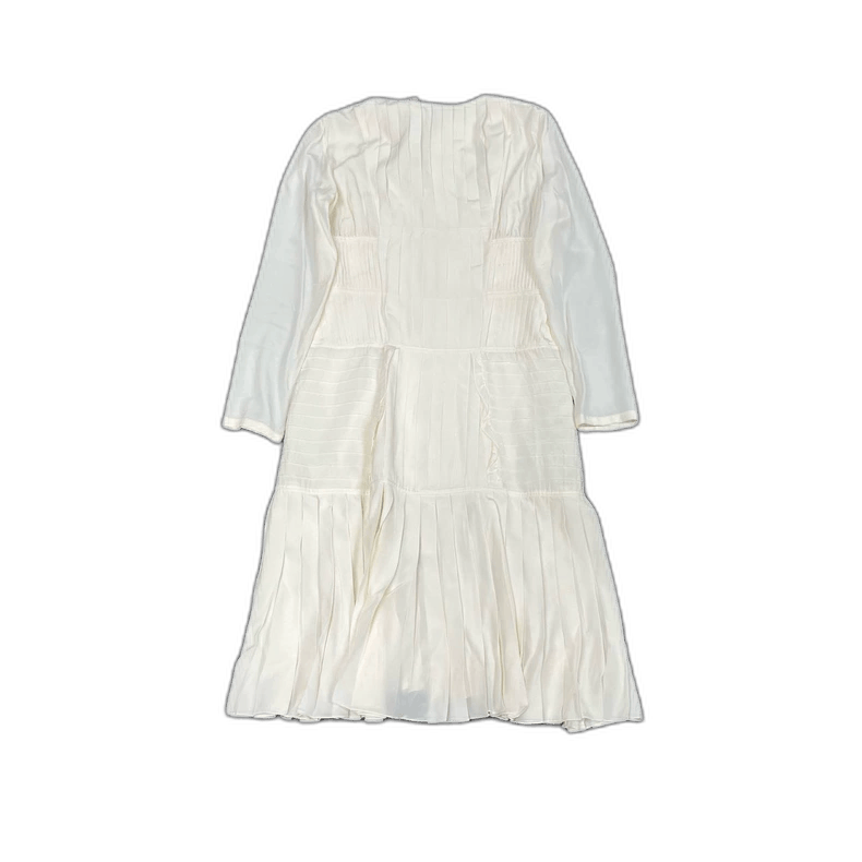 Dior Dior White Pleated Silk Dress Size 36 Size S / US 4 / IT 40 - 1 Thumbnail