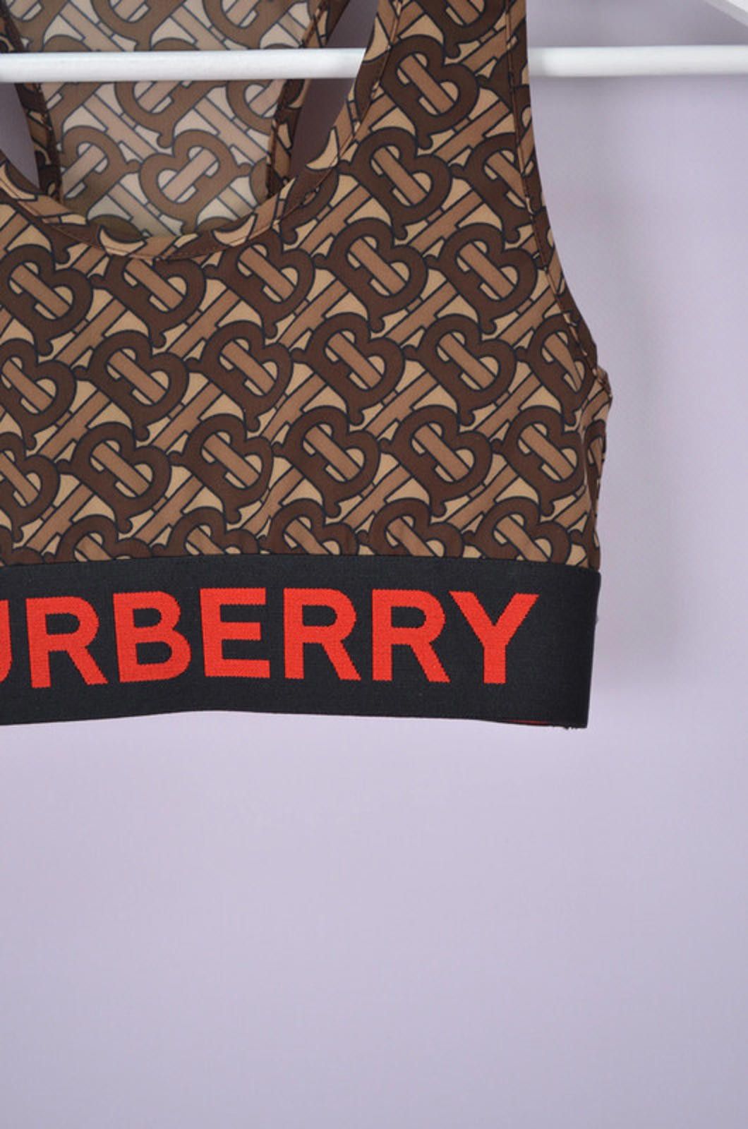 Burberry Burberry Monogram Print Sports Bra Brown Ailette Bra Size XS Size ONE SIZE - 3 Thumbnail