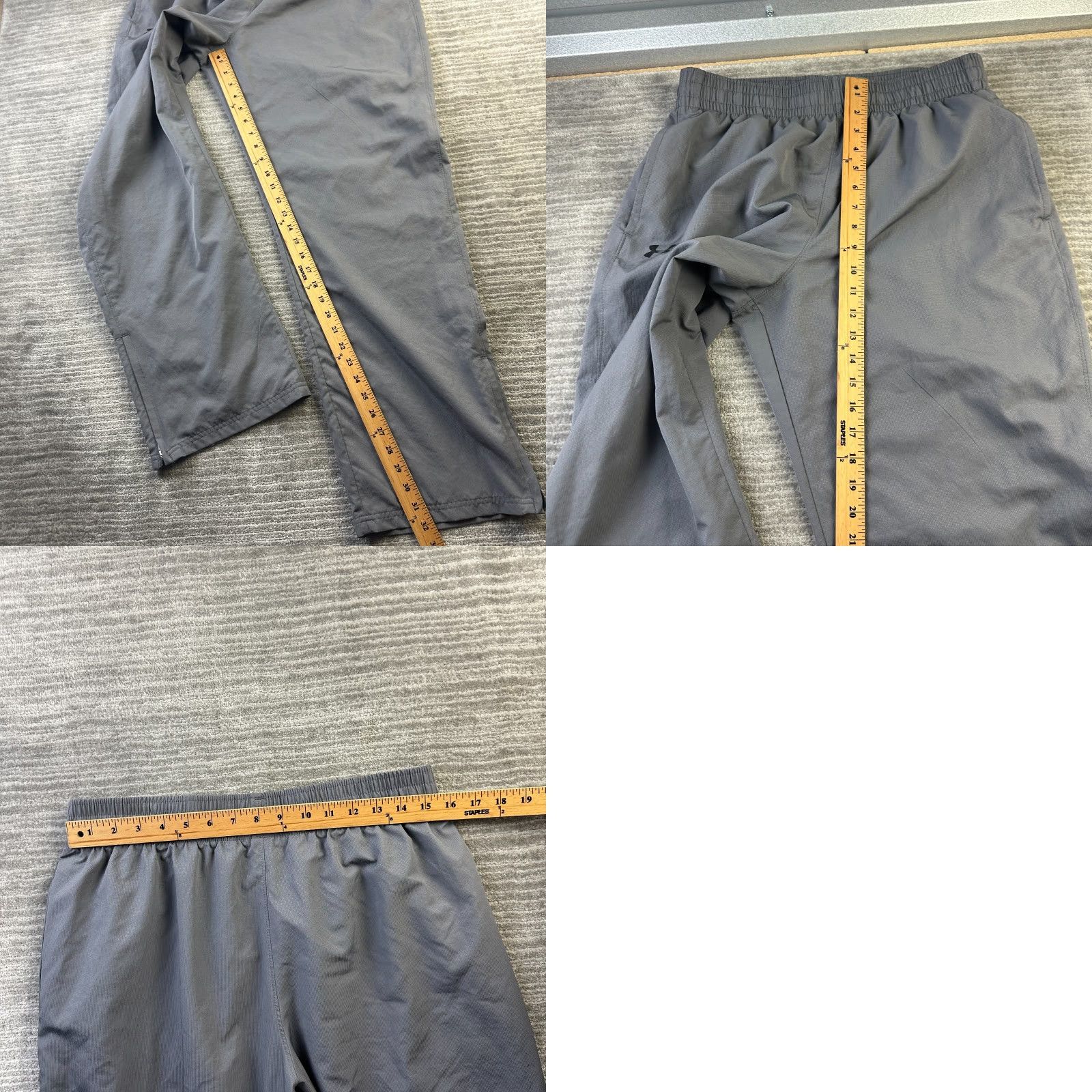 Under Armour Under Armour Pants Mens Large Gray Ankle Zipper Track Windbreaker Lightweight Pockets Size US 33 - 8 Thumbnail