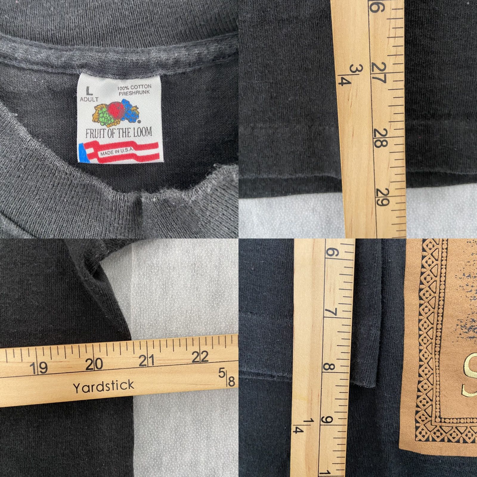 Vintage VINTAGE Keehn Scenes Shirt Adult Large Black Gold 1990s Graphic Tee Mens L Size US L / EU 52-54 / 3 - 8 Thumbnail