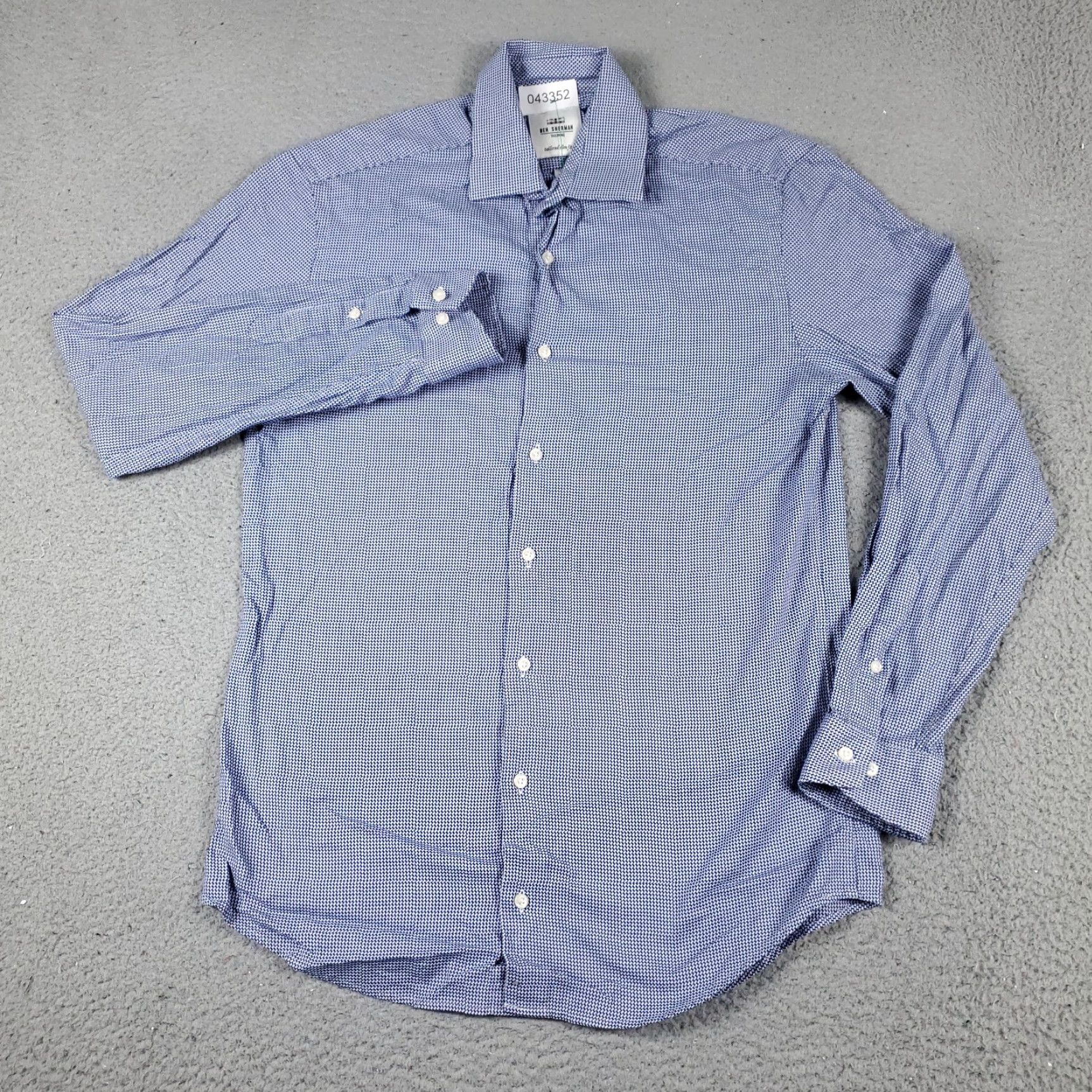 Ben Sherman Ben Sherman Dress Shirt Men’s 15 Blue Solid Long Sleeve Button-Up Collar Classic Size 40R - 2 Thumbnail