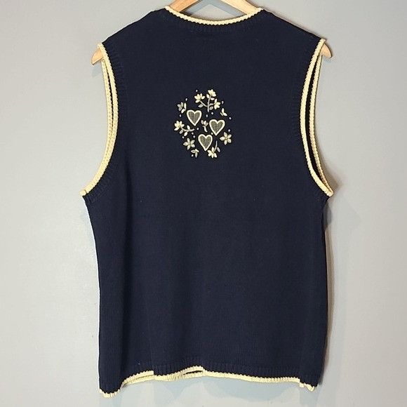 Vintage VTG CJ Banks 90s Floral Hand Embroidered Heart Button Down S Size XL / US 12-14 / IT 48-50 - 5 Thumbnail