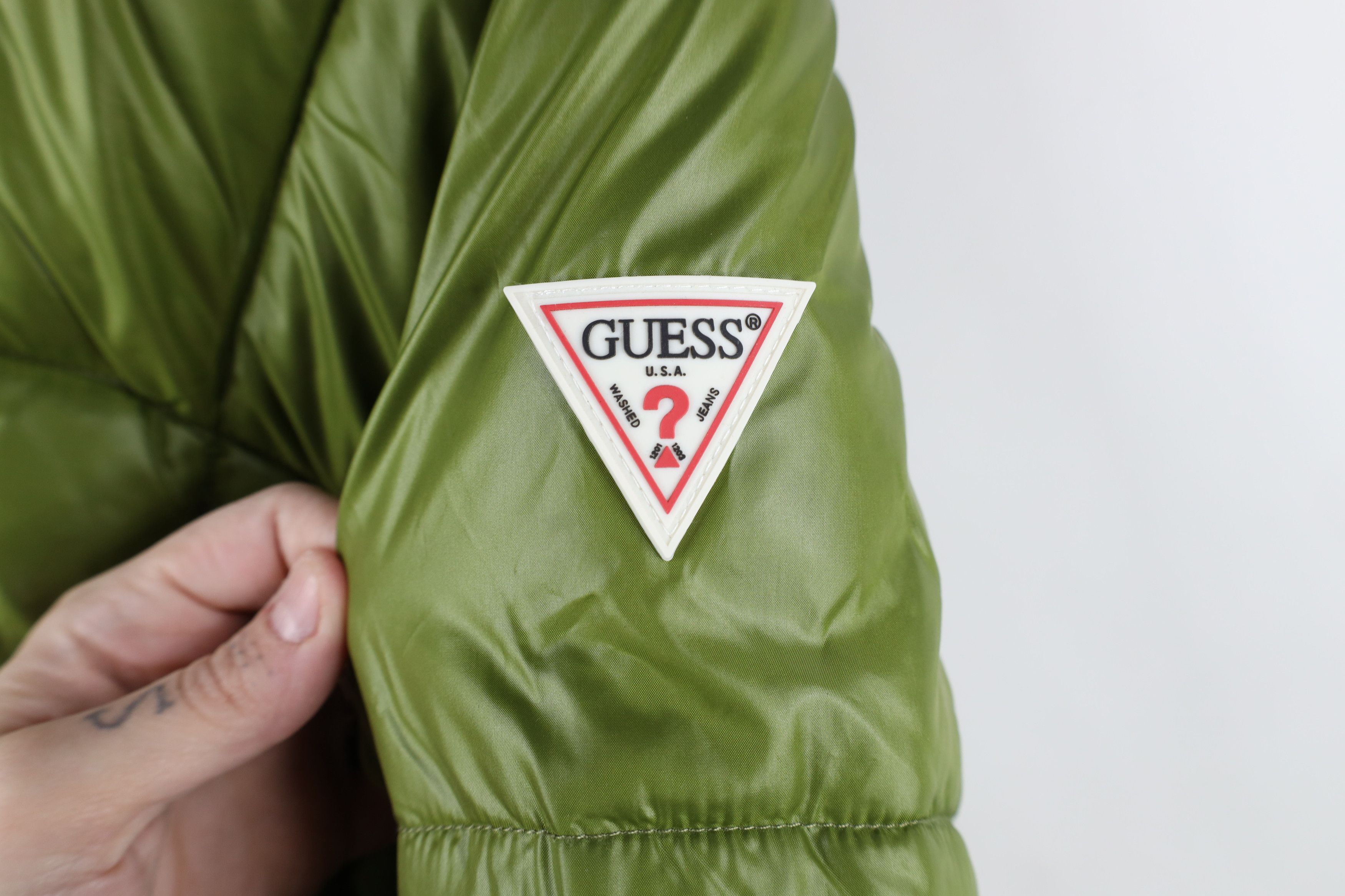Guess × Vintage Vintage 90s Y2K Guess Babydoll Puffer Jacket Moss Green Size M / US 6-8 / IT 42-44 - 4 Thumbnail