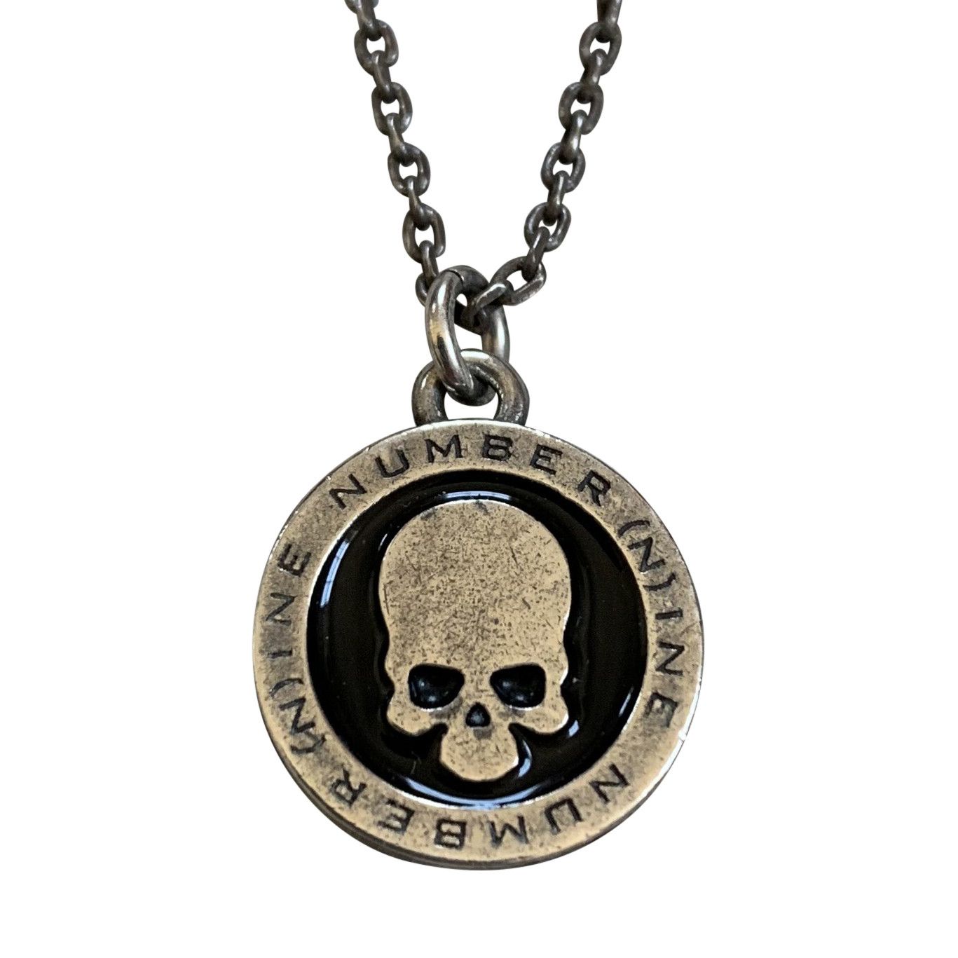 Pre-owned Number N Ine Number (n)ine Skull Logo Necklace In Silver