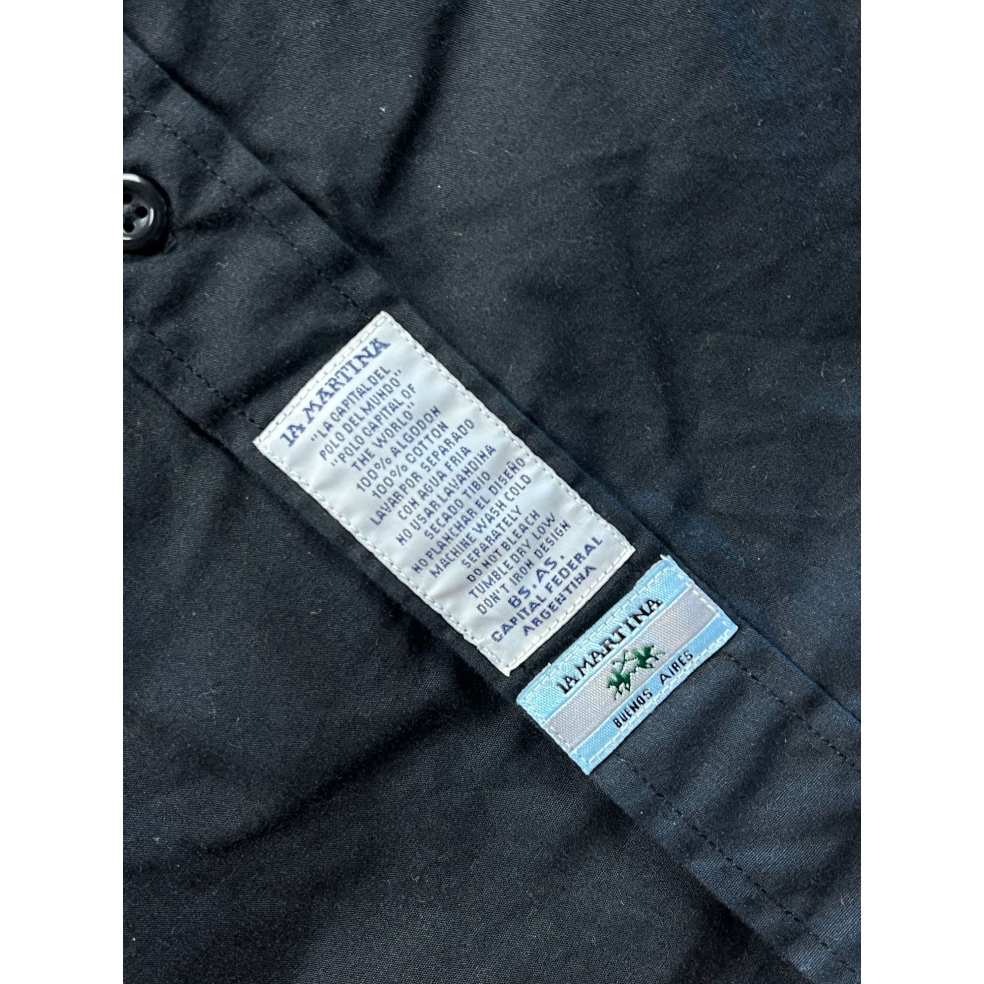 La Martina × Vintage La Martina Mens Black Long-Sleeve Polo Shirt Size US M / EU 48-50 / 2 - 5 Thumbnail