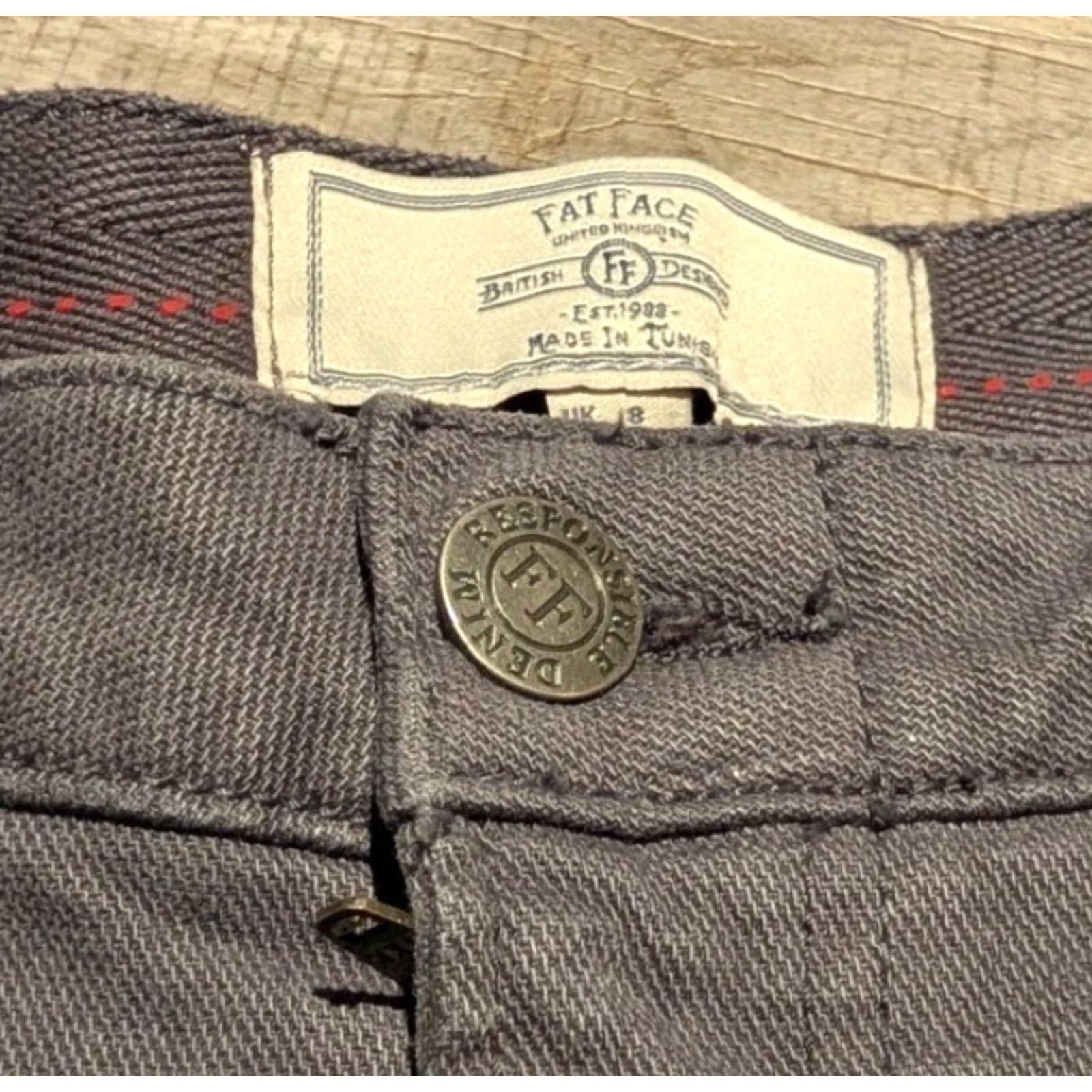 FatFace Fat Face Women’s Gray Canvas Stretch Jeans Sz 4 US / 8 UK Jeans Slim High Rise 5-Pocket City UK Recycled? (No extra) Size 27" / US 4 / IT 40 - 4 Thumbnail