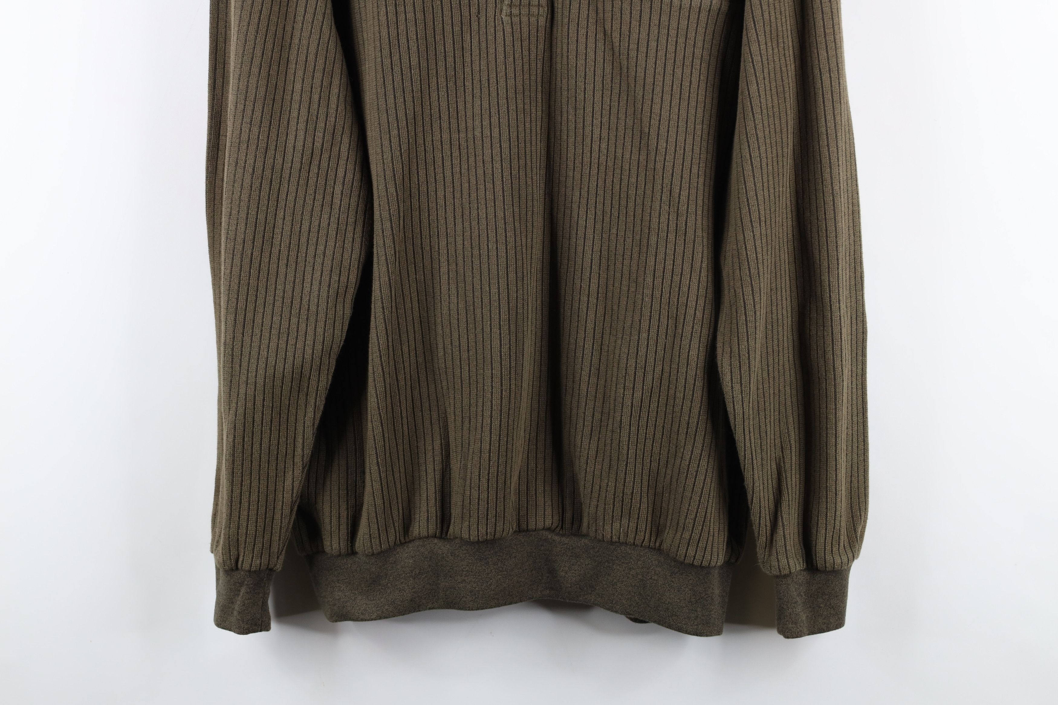 Vintage Vintage 90s Streetwear Ribbed Knit Pullover Polo Shirt Size US L / EU 52-54 / 3 - 3 Thumbnail