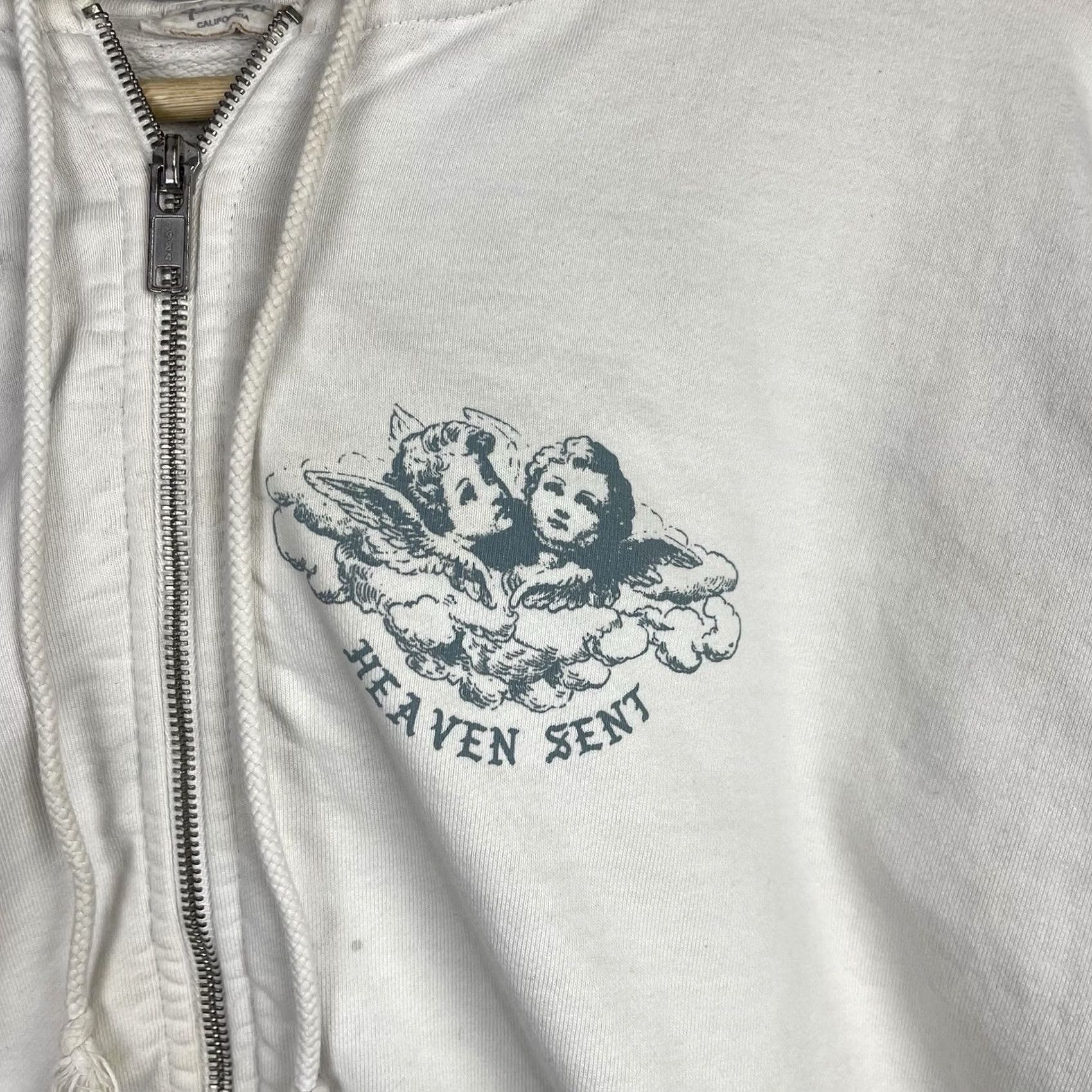 Vintage VINTAGE John Galt Hoodie Womens One Size Full Zip Ivory Logo Zipper Holiday Beach Aloha Moon & Stars 90s Mens Womens Boys Girls Size ONE SIZE - 3 Thumbnail
