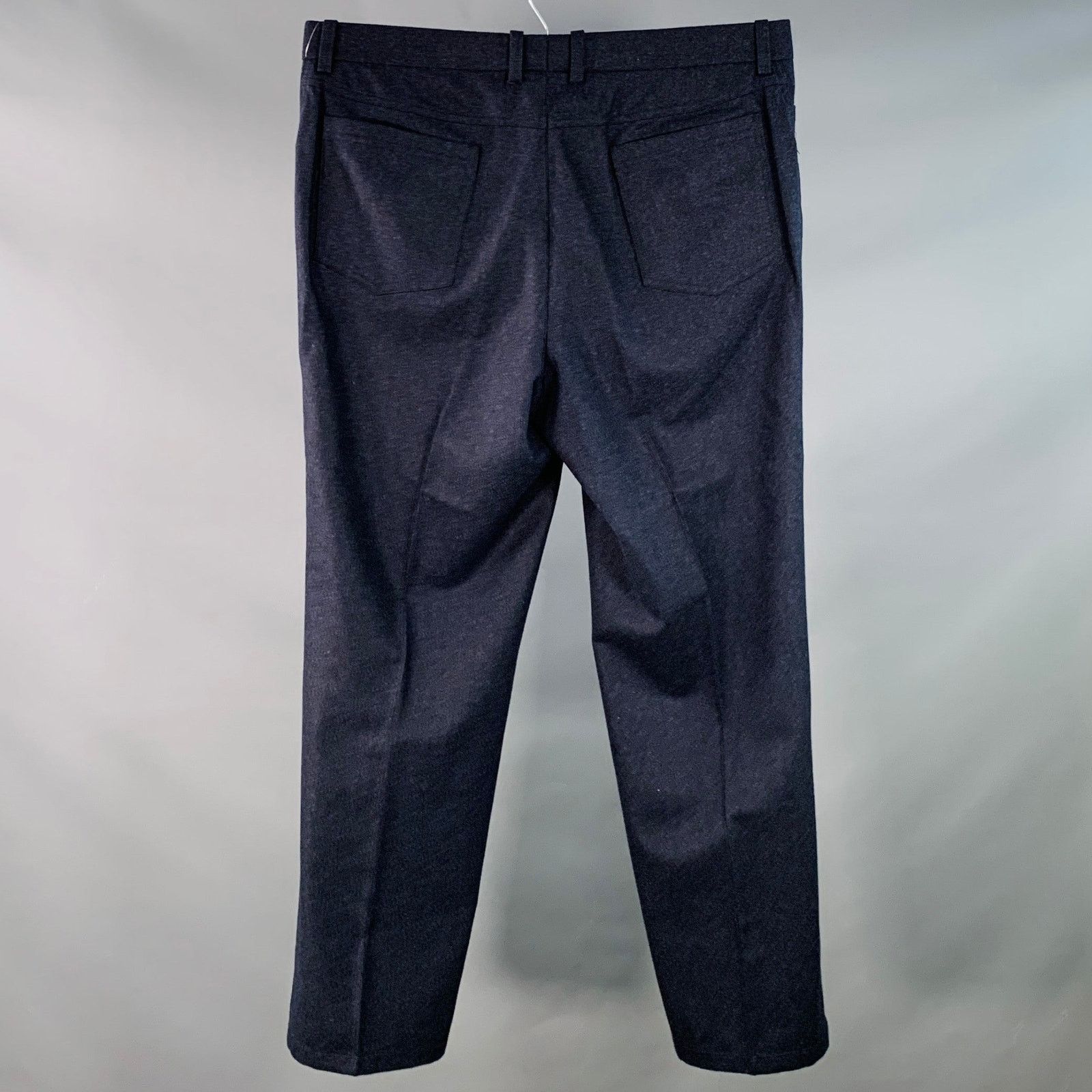 Saks Fifth Avenue SAKS FIFTH AVENUE 38 Navy Heather Wool Jean Cut Casual Pants Size US 38 / EU 54 - 3 Thumbnail