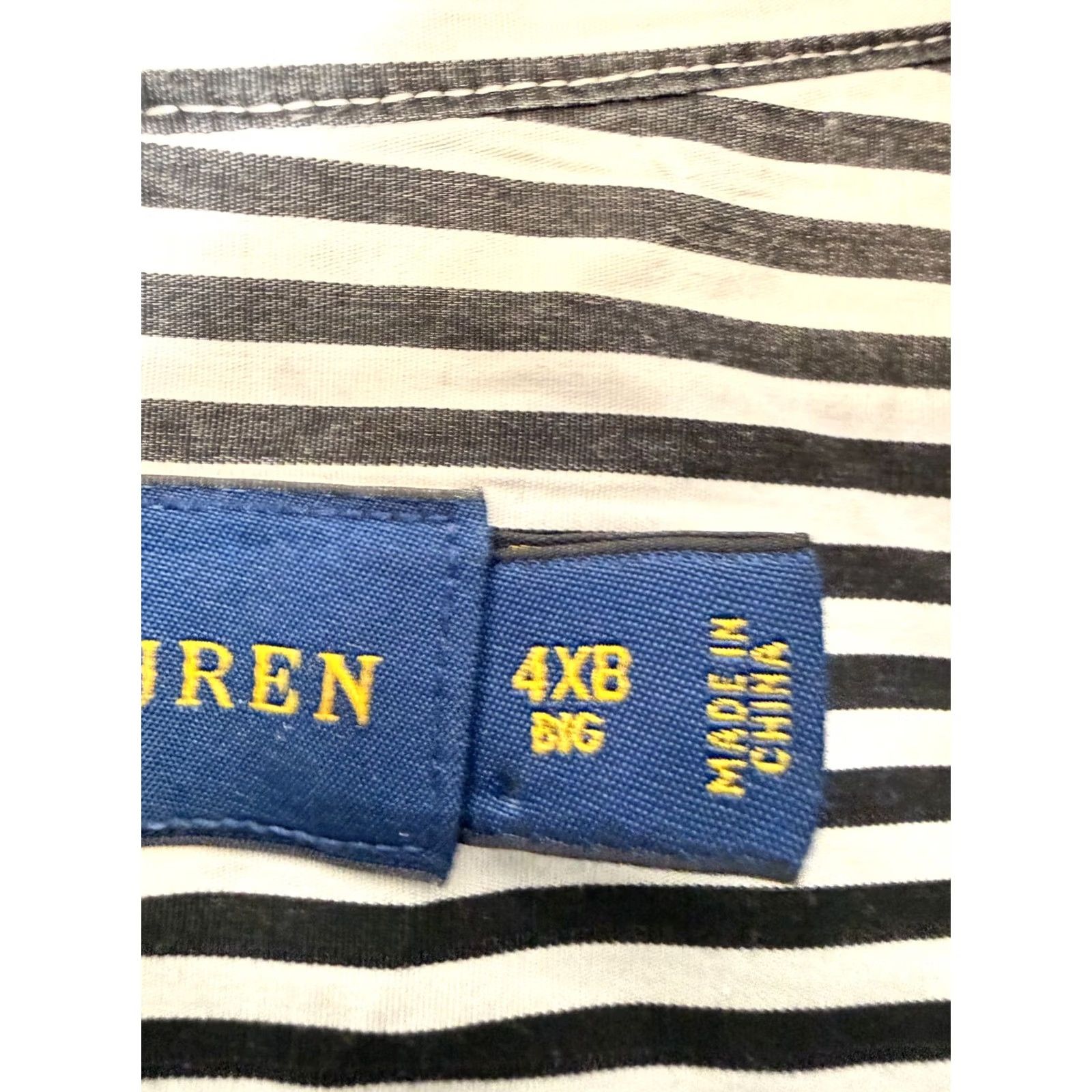Ralph Lauren Ralph Lauren Shirt Mens 4XB Big Black Striped 3/4 Sleeve Button Down Pony Logo Shirt Size US XXL / EU 58 / 5 - 6 Thumbnail