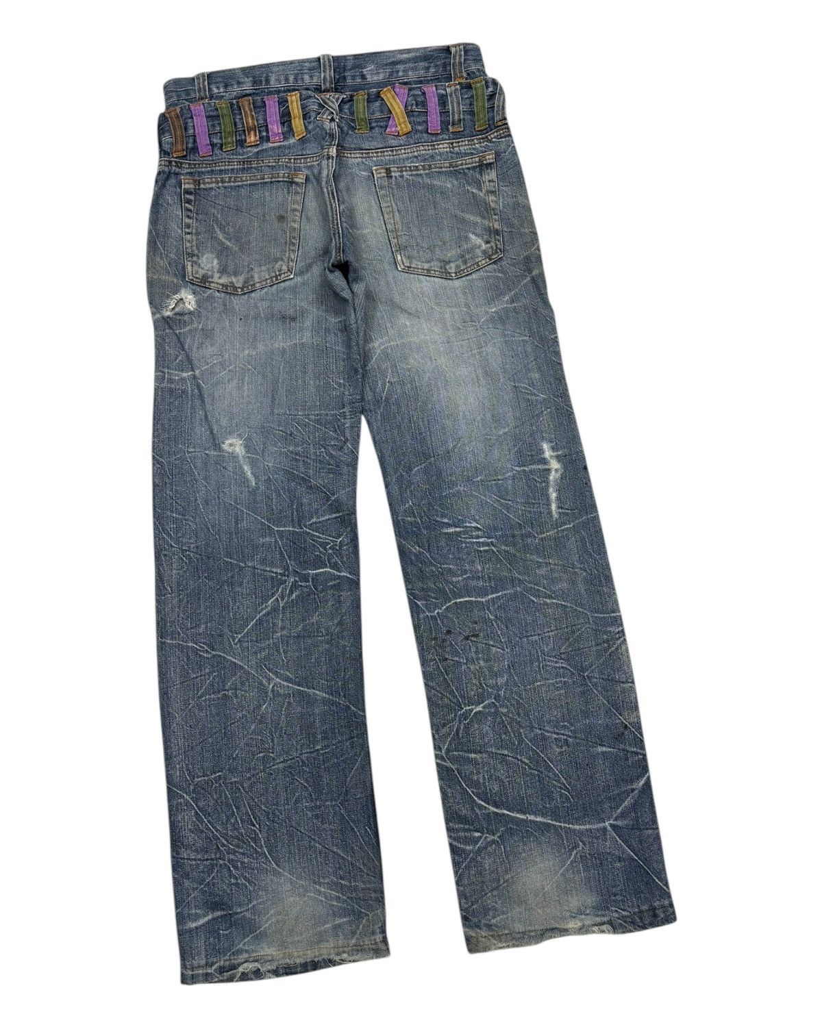 Other 🔥NYLAUS Clothing DOUBLE WAIST Punk Distressed Denim Jeans Size US 32 / EU 48 - 4 Thumbnail