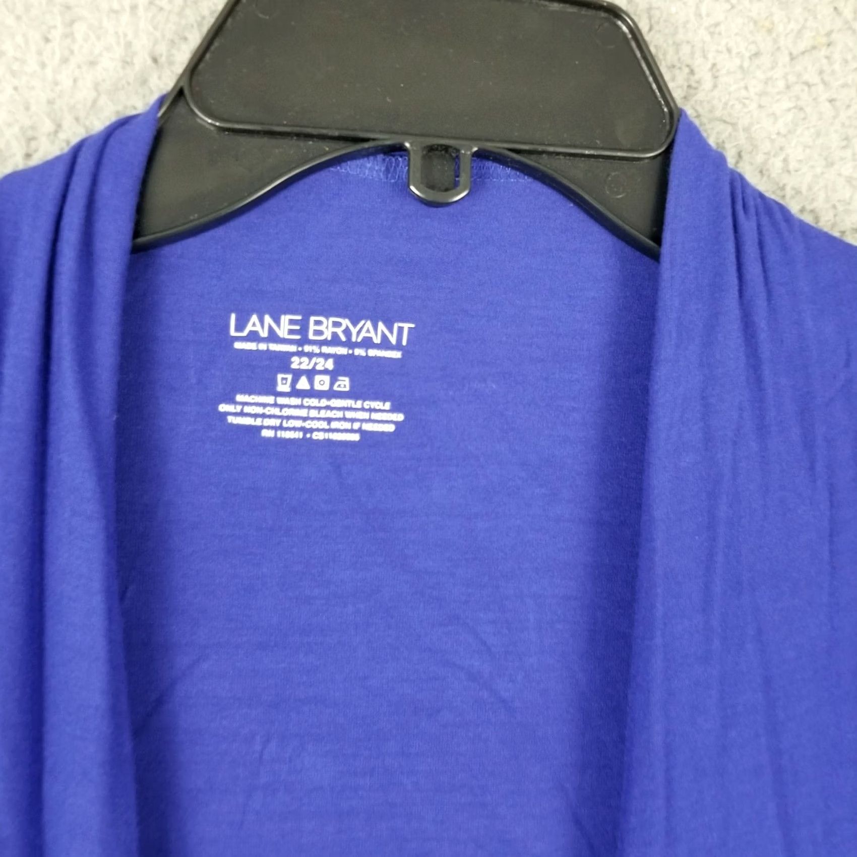 Vintage Lane Bryant Cardigan Cover Up Boho Kimono 22/24 Blue LS Open Stretch Size 3XL / US 20-22 - 2 Thumbnail