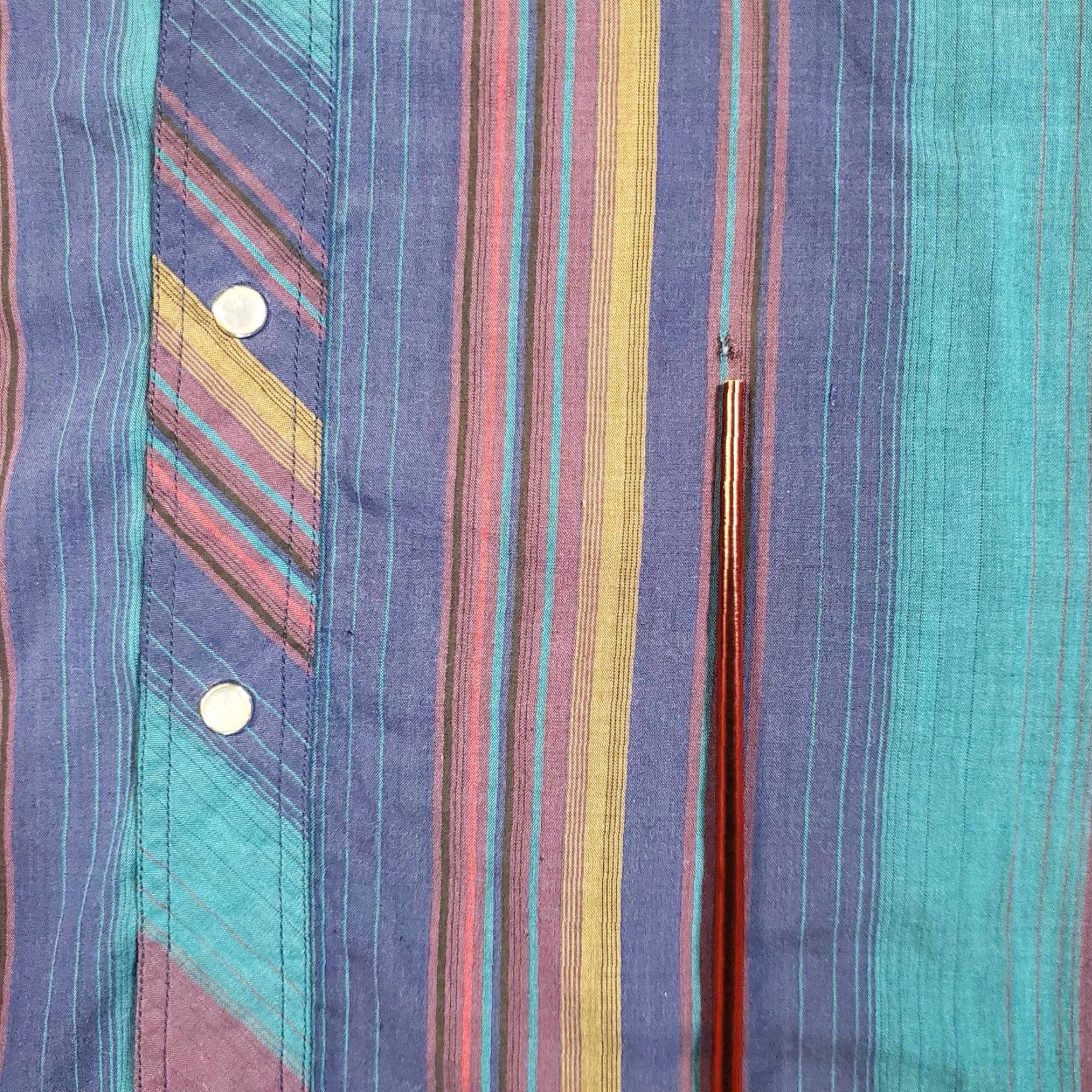 Vintage VINTAGE Rustler Western Pearl-Snap Shirt L/XL 24X30 Long-Tails Size US L / EU 52-54 / 3 - 6 Thumbnail