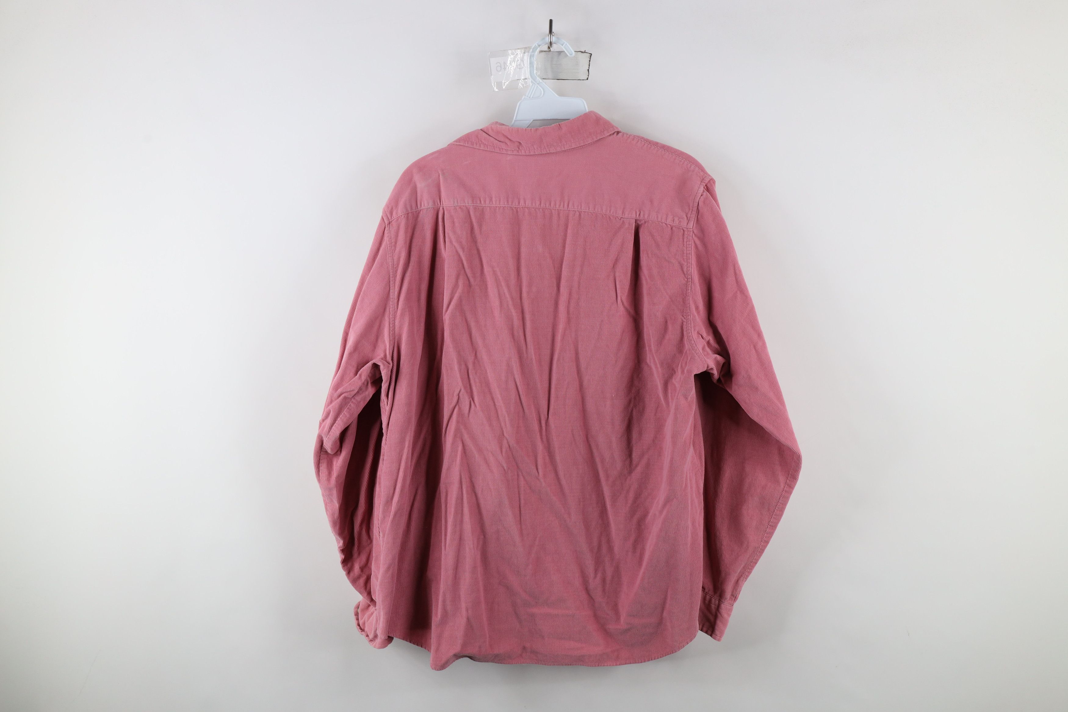 Vintage Vintage 90s Streetwear Corduroy Collared Button Shirt Pink Size XXL / US 16-18 / IT 52-54 - 8 Thumbnail