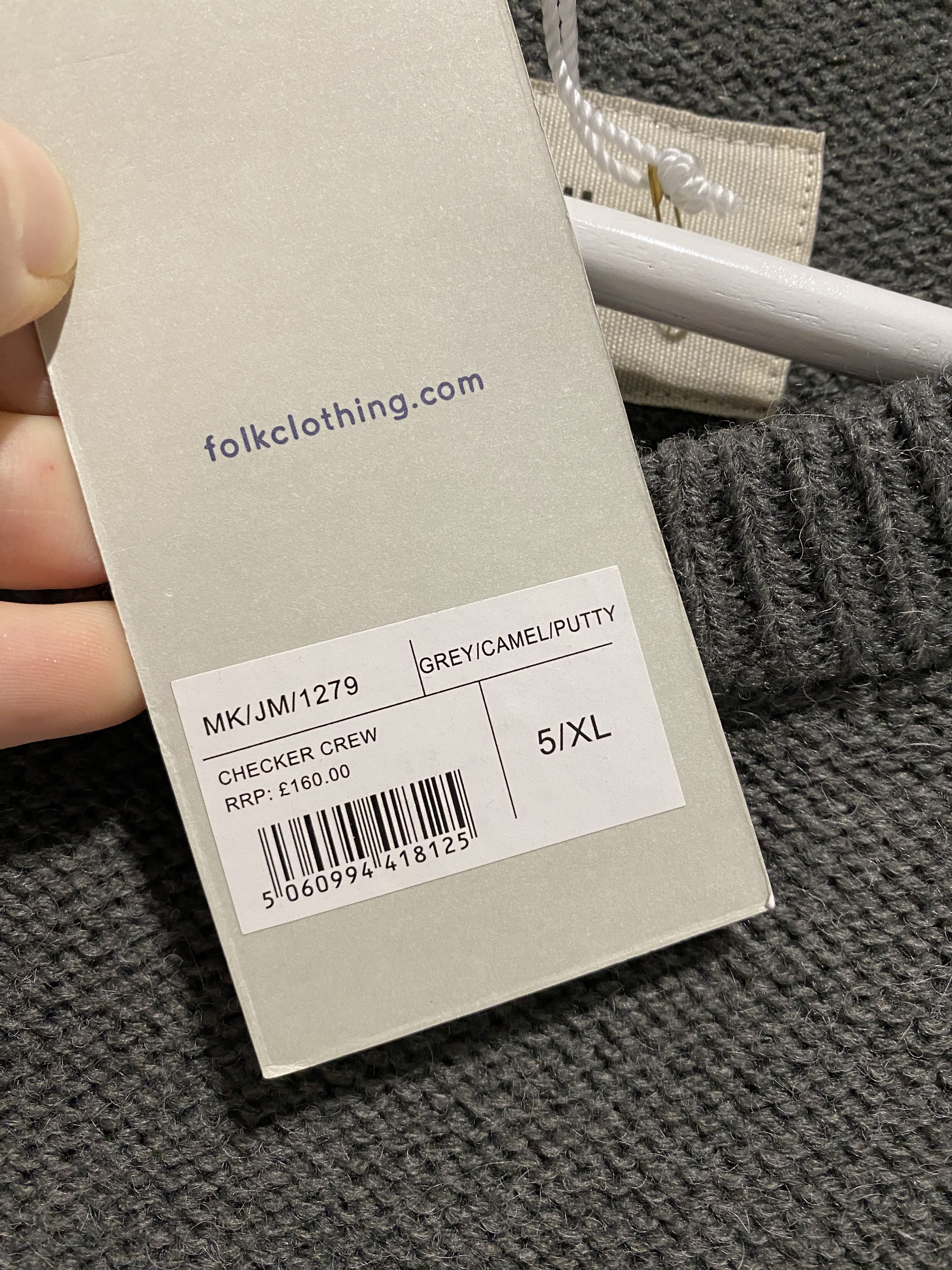 Folk RRP $200 New Folk checker 15% wool sweater size XL Size US XL / EU 56 / 4 - 5 Thumbnail