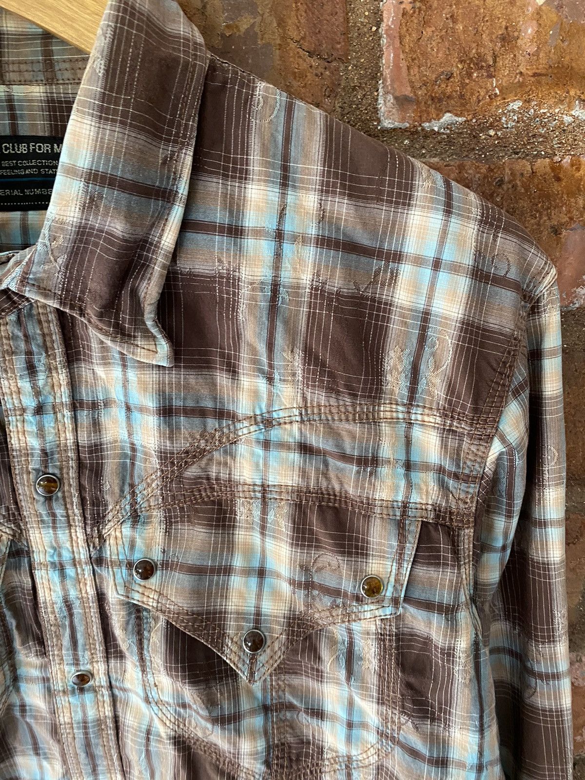 Tornado Mart 2000s Nicole for Men TRIBAL floral shadow flannel Size US M / EU 48-50 / 2 - 5 Thumbnail