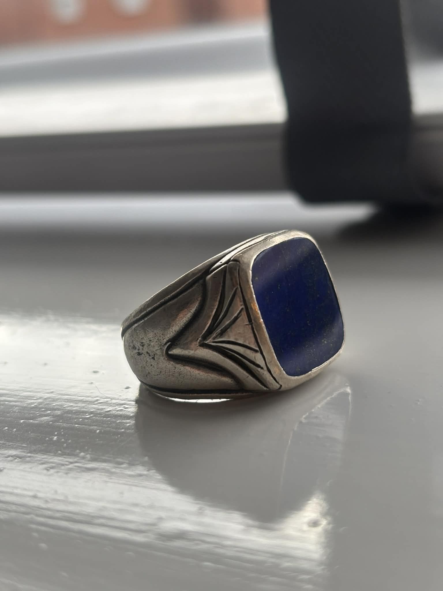 John Varvatos John Varvatos Lapis & Silver Ring Size ONE SIZE - 1 Thumbnail