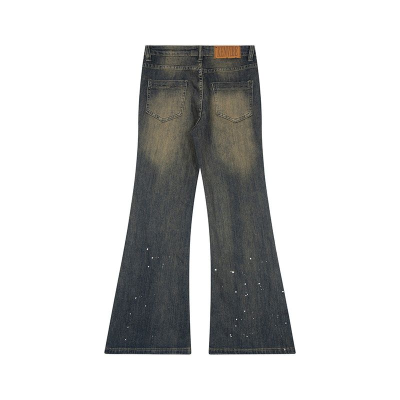 Vintage Retro men's street style loose distressed flared jeans Size US 32 / EU 48 - 2 Thumbnail