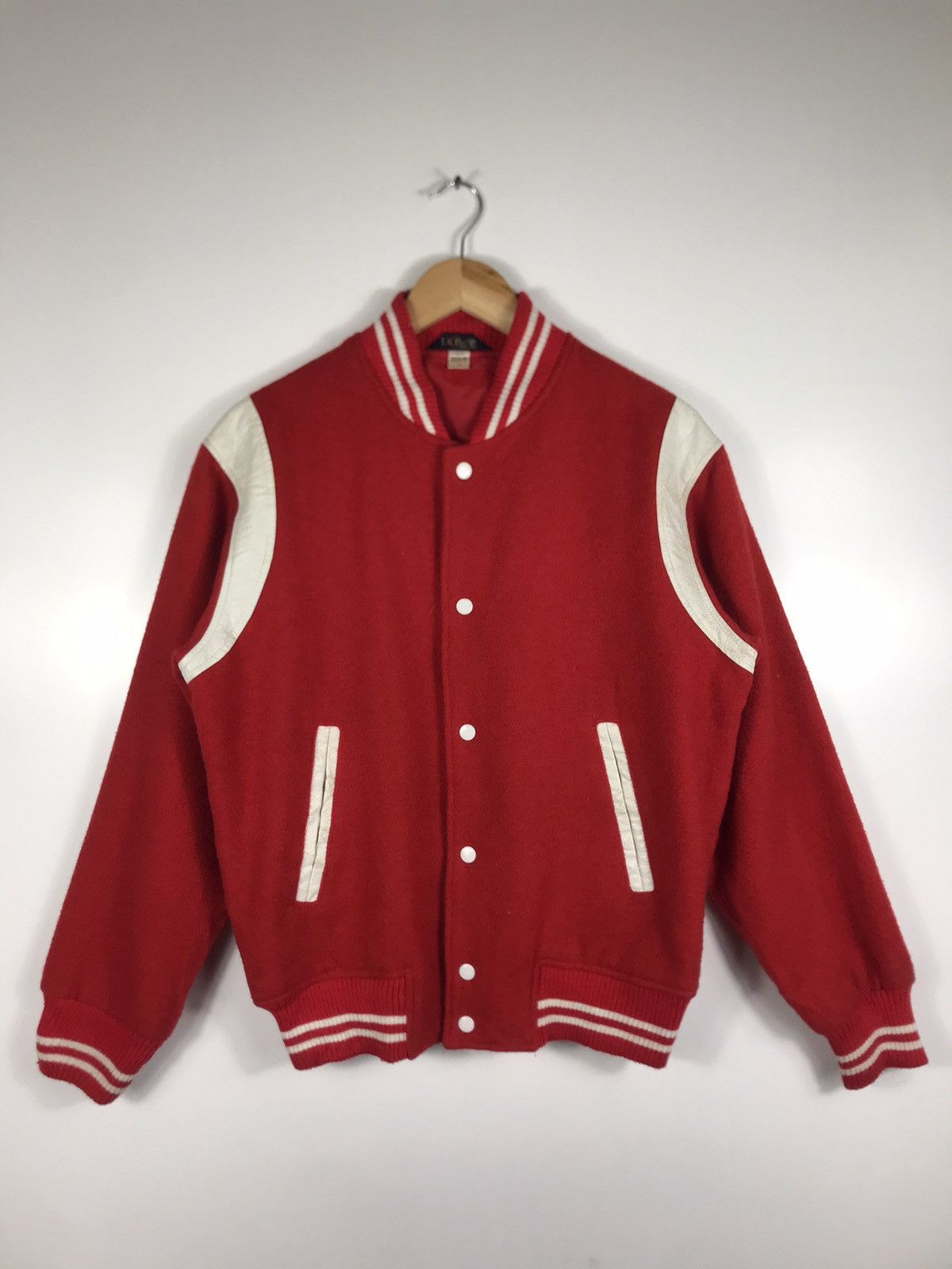 Vintage ⚡️Vintage La Crosse Red Varsity Jacket Size US L / EU 52-54 / 3 - 1 Thumbnail