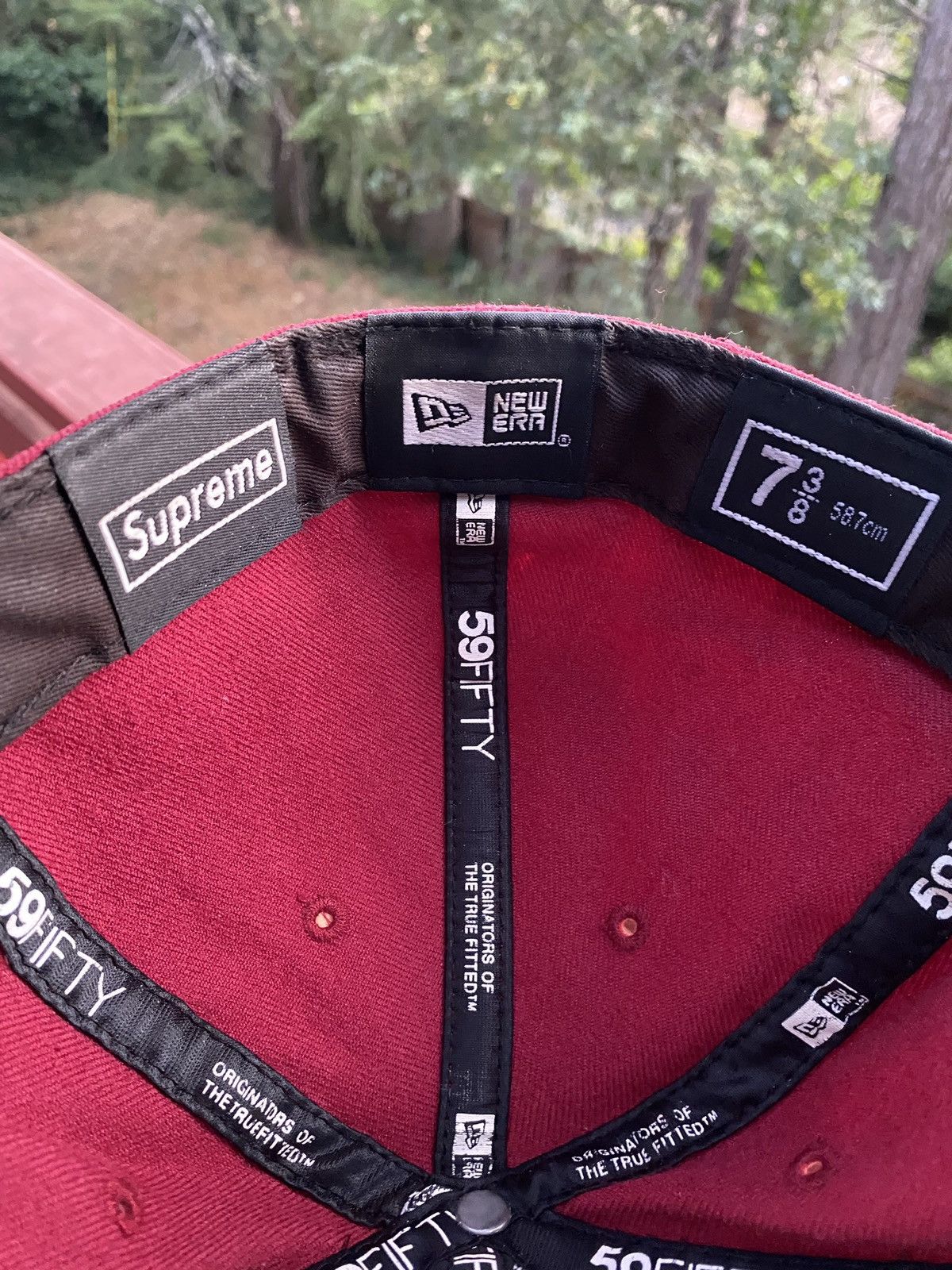 Supreme Supreme 2011 maroon box logo new era fitted cap 7 & 3/8 Size ONE SIZE - 4 Thumbnail
