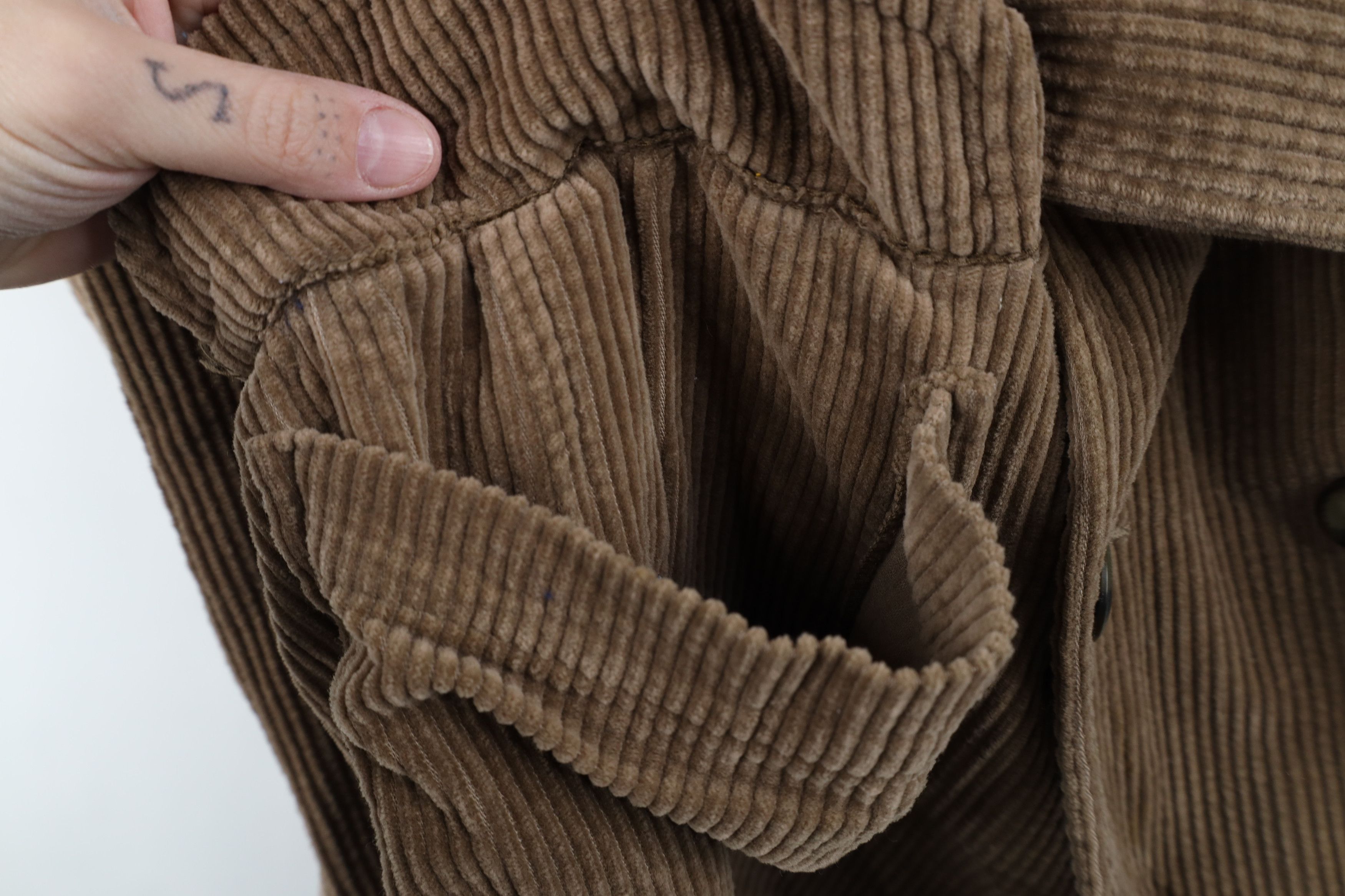 Esprit Vintage 90s Y2K Esprit Belted Corduroy Jacket Coat Brown Size S / US 4 / IT 40 - 6 Thumbnail