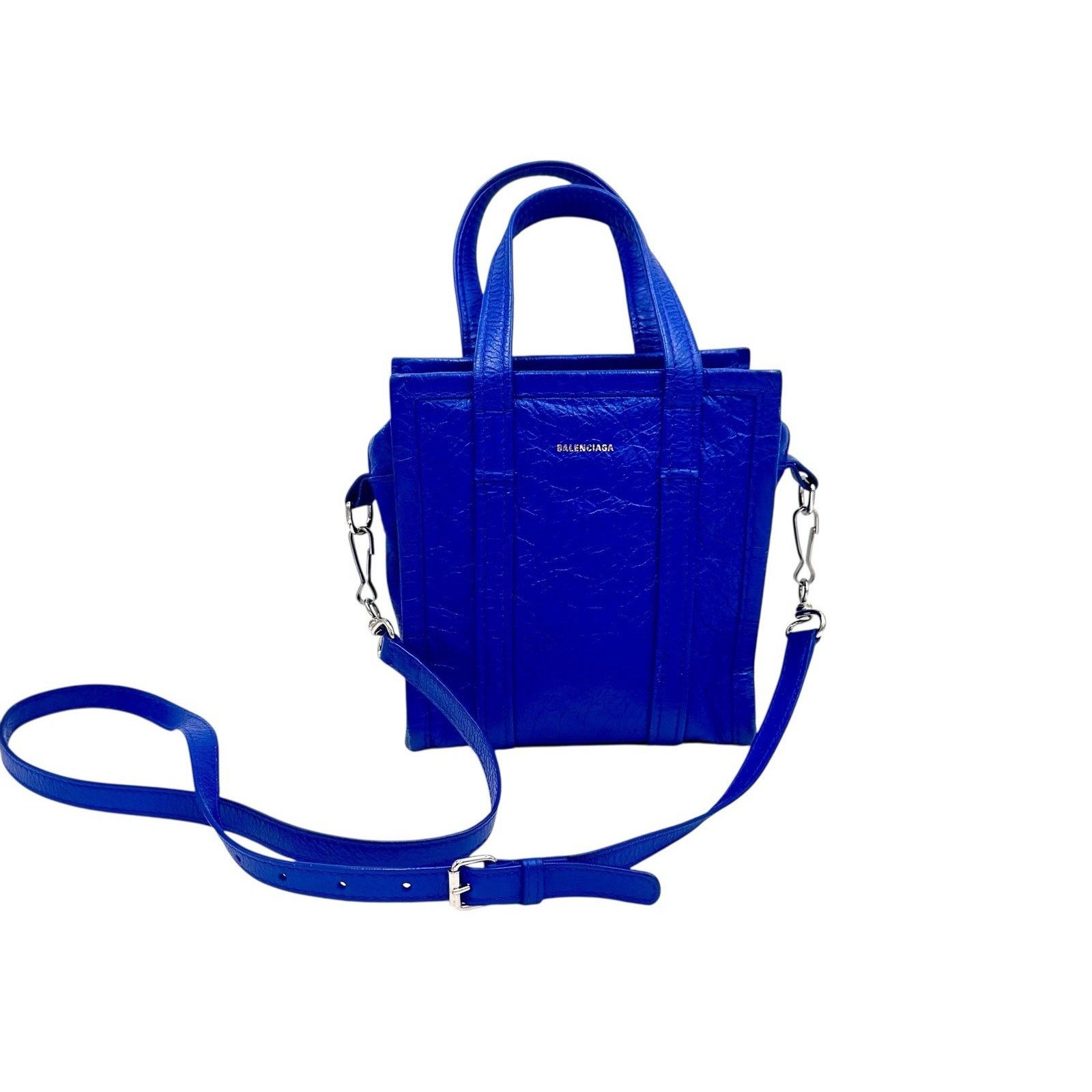 Balenciaga Bazar Shoulder Handbag Goatskin Blue Size Mini Authentic Size ONE SIZE - 2 Thumbnail