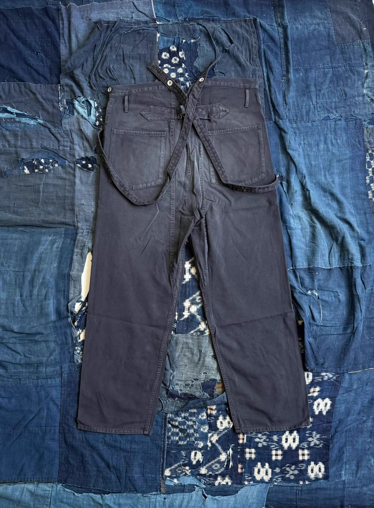 Visvim Black Denim Suspender Pants Size 32 Size US 32 / EU 48 - 2 Thumbnail