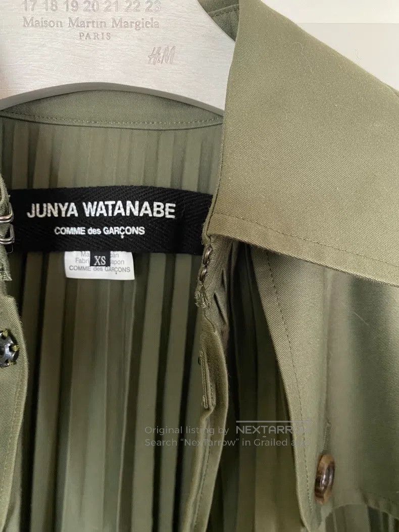 Junya Watanabe Junya Watanabe Military green accordion pleated trench coa Size XS / US 0-2 / IT 36-38 - 6 Thumbnail