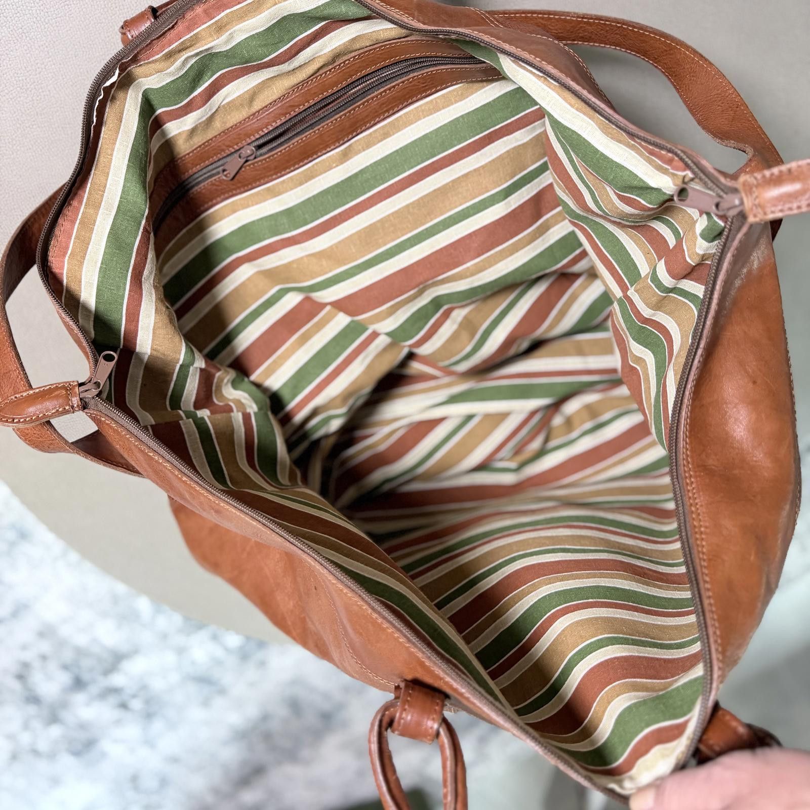 Other Vintage Leather Weekender Bag Oversized Cognac Travel Duffel Size ONE SIZE - 5 Thumbnail