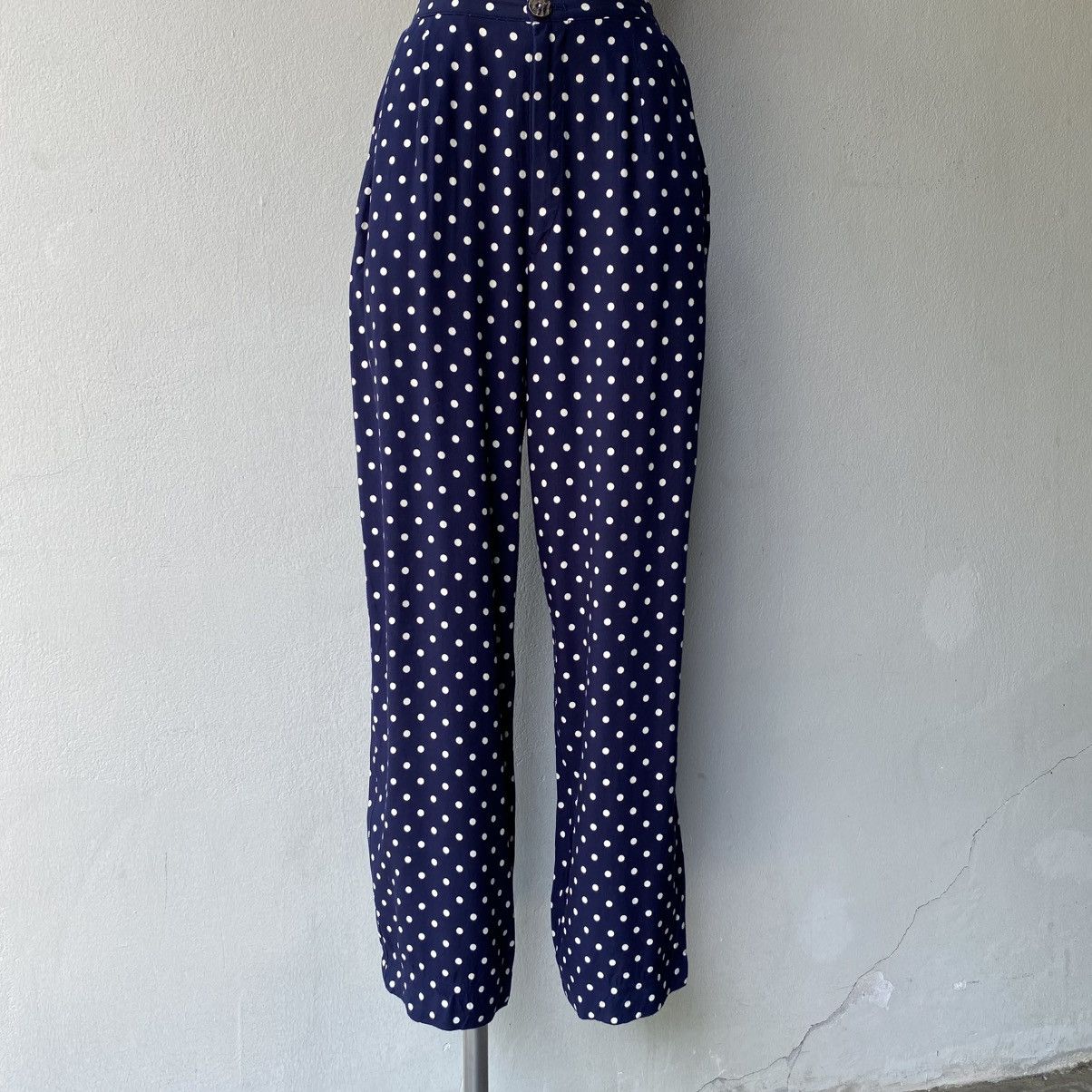 Zucca ZUCCA Navy Polka Dot Pants with Smocked Back Size 25" / US 0 / IT 36 - 23 Thumbnail