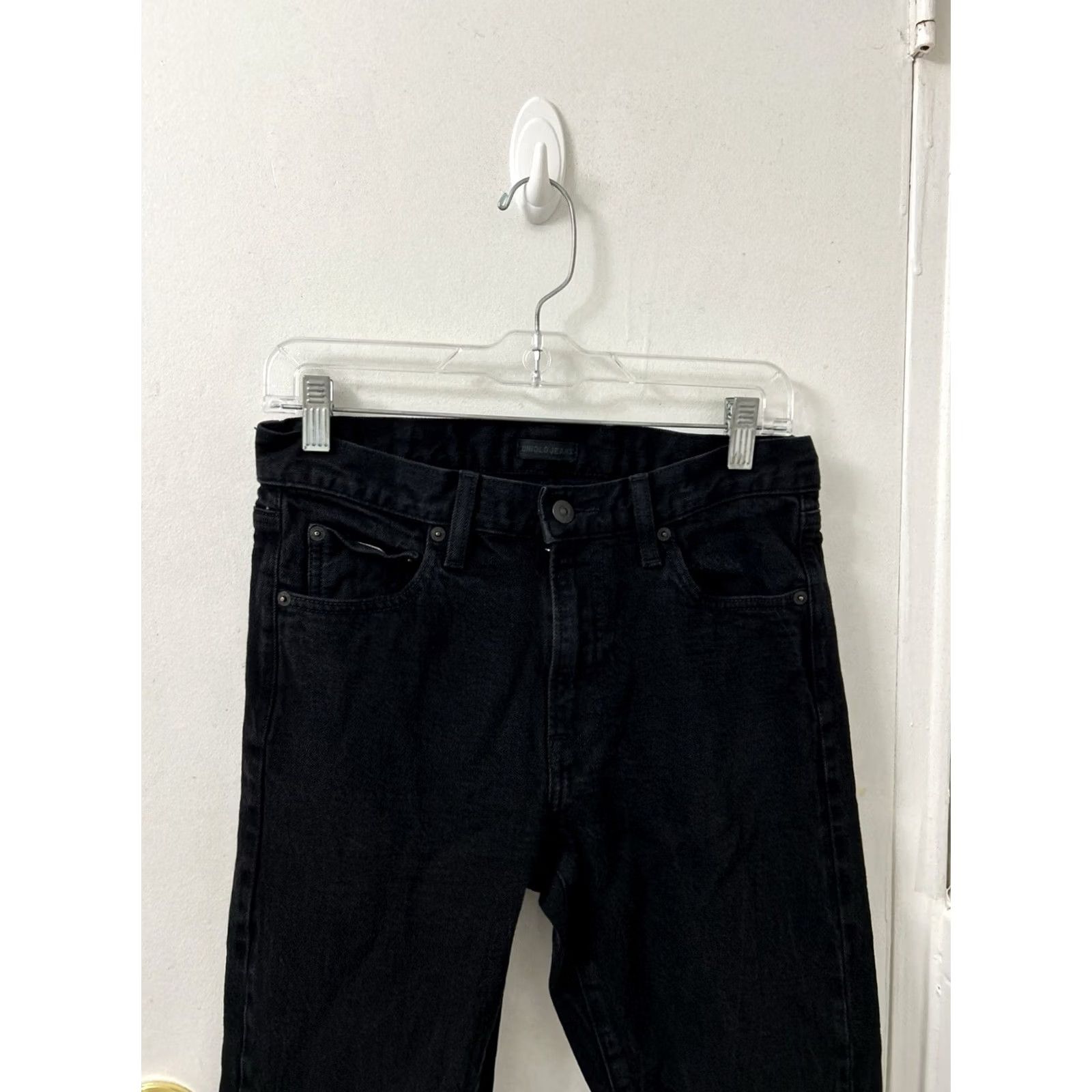 Uniqlo Uniqlo Selvedge Jeans Mens Black Slim Straight Kaihara Stretch Denim 29x32 Size US 29 - 2 Thumbnail