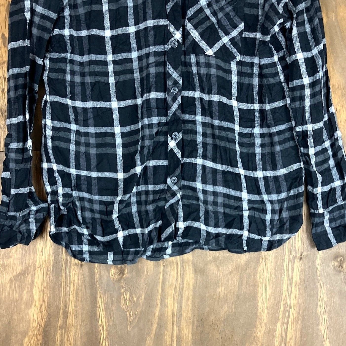 Vintage Woolrich Womens Shirt Plaid Flannel 100% Cotton Black White Large Button-Down Long Sleeve Casual Workwear Styling Womens Size L / US 10 / IT 46 - 3 Thumbnail