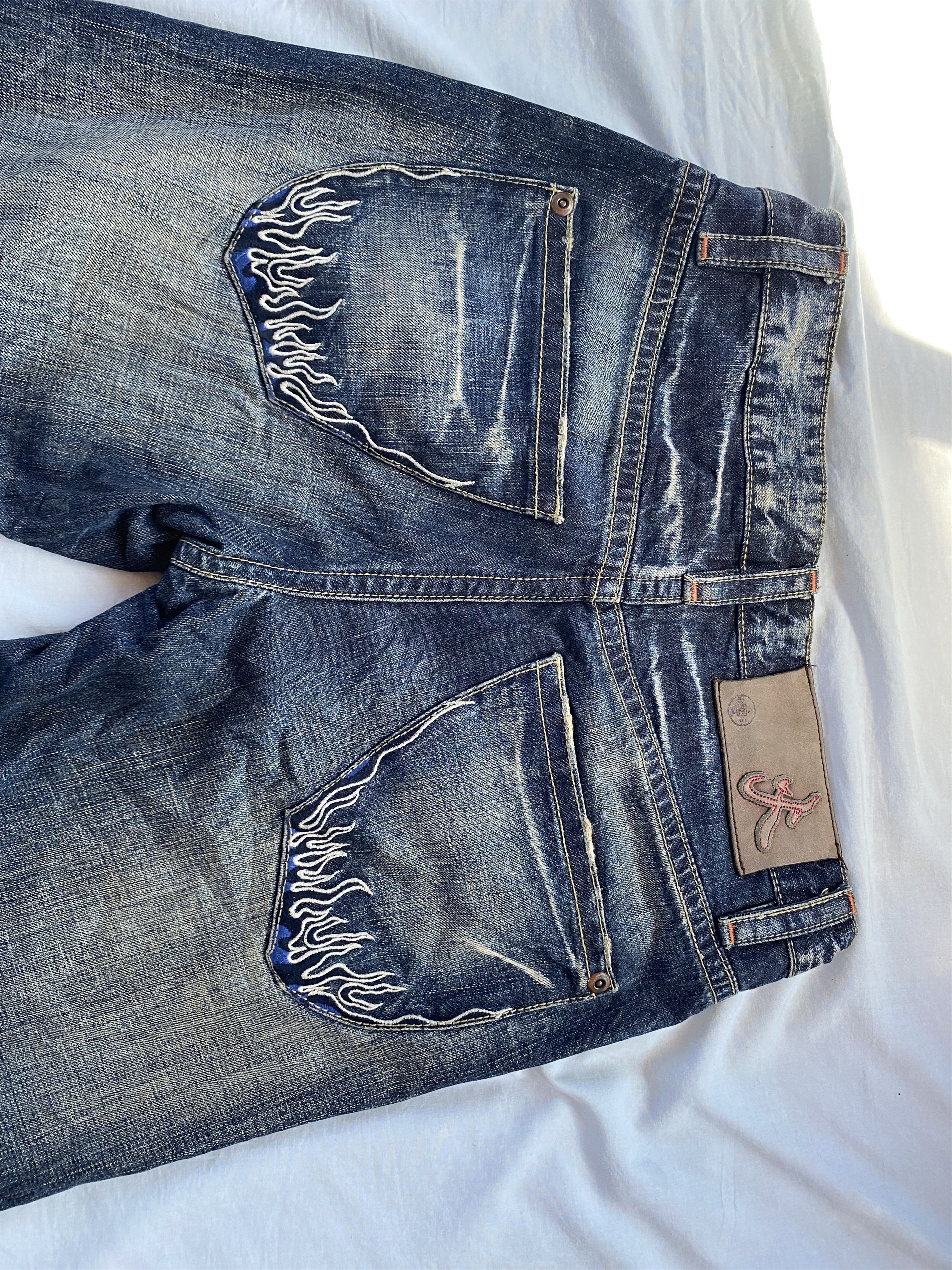 Japanese Brand × Other Nippon Blue Flame Pants Size US 29 - 3 Thumbnail