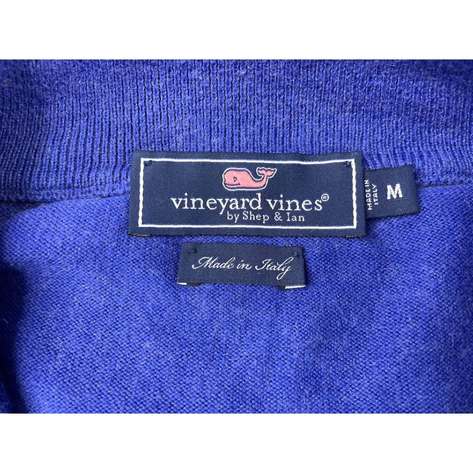 Vineyard Vines Vineyard Vines Mens Sweater 1/4 Zip Mock Neck Cotton Cashmere Blue M Italy Logo Zipper Classic Preppy Golf Pullover Department Men Vintage No Size US M / EU 48-50 / 2 - 4 Thumbnail