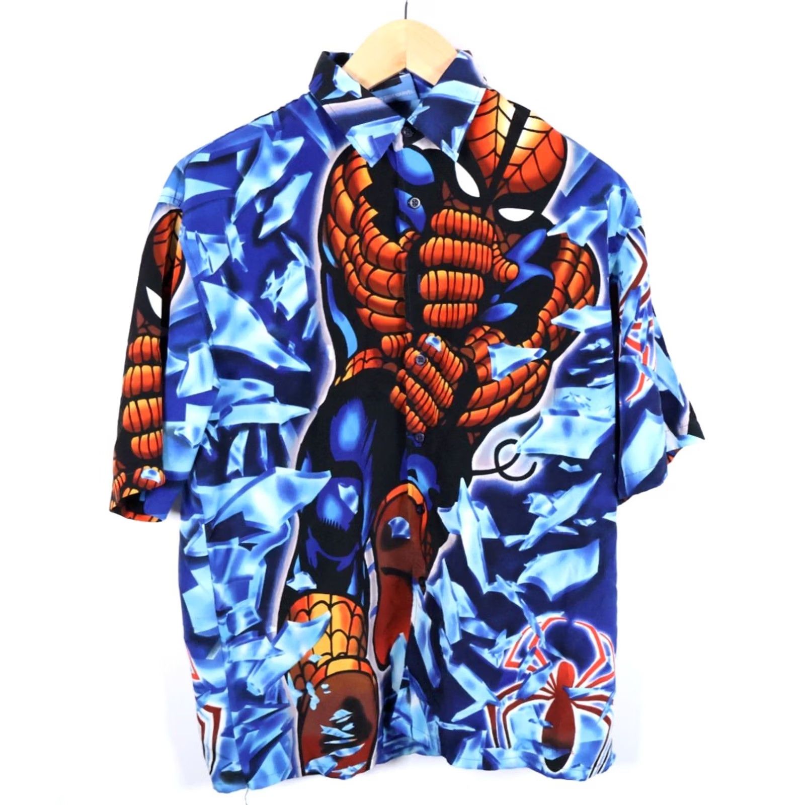 Vintage VINTAGE Marvel Spider-Man Shirt Mens Large Blue AOP Button Down VTG Y2K Size US L / EU 52-54 / 3 - 2 Thumbnail
