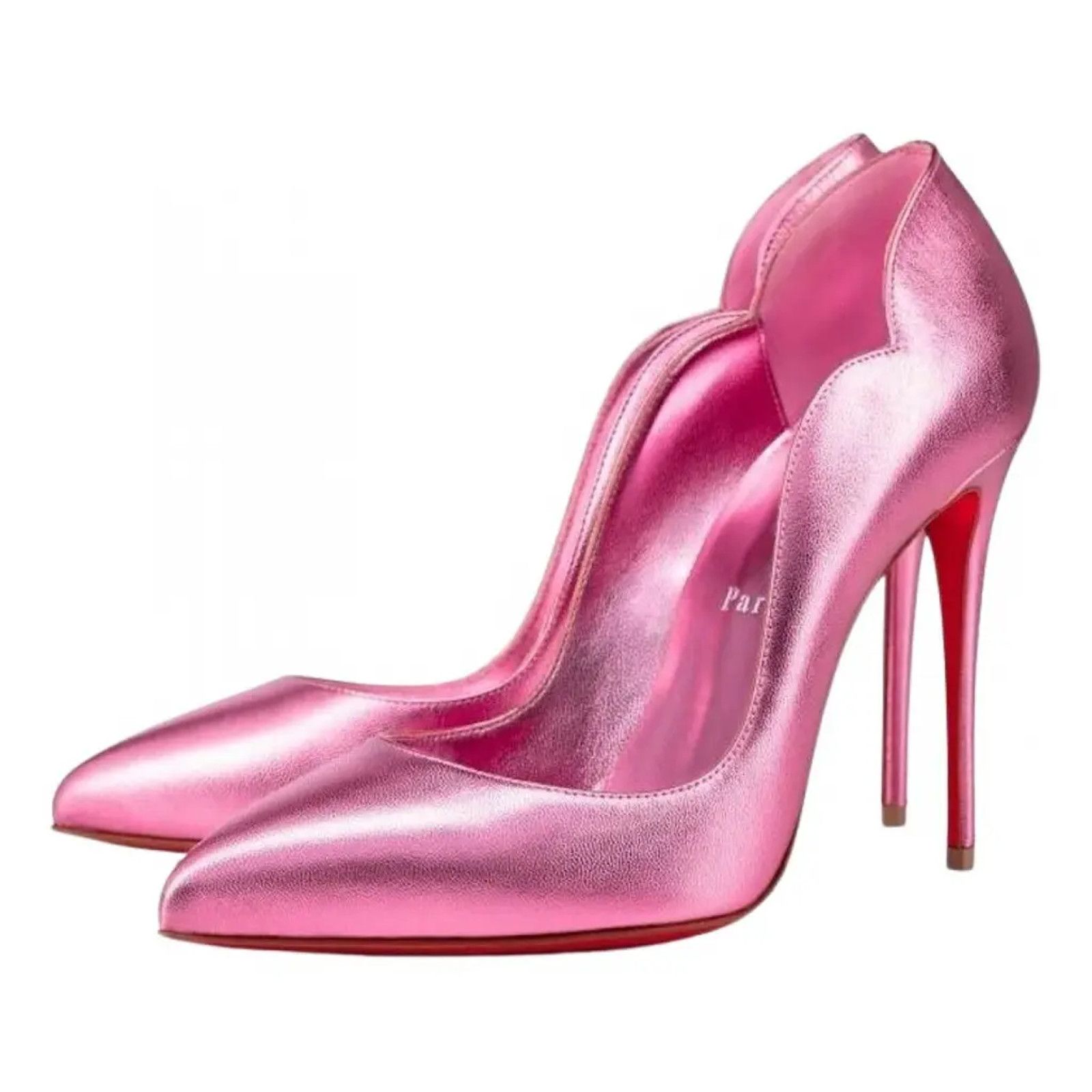 Christian Louboutin Hot Chick 100 Confettis Pink Leather Pointed Heel Pump 37.5 Size US 7.5 / IT 37.5 - 1 Thumbnail