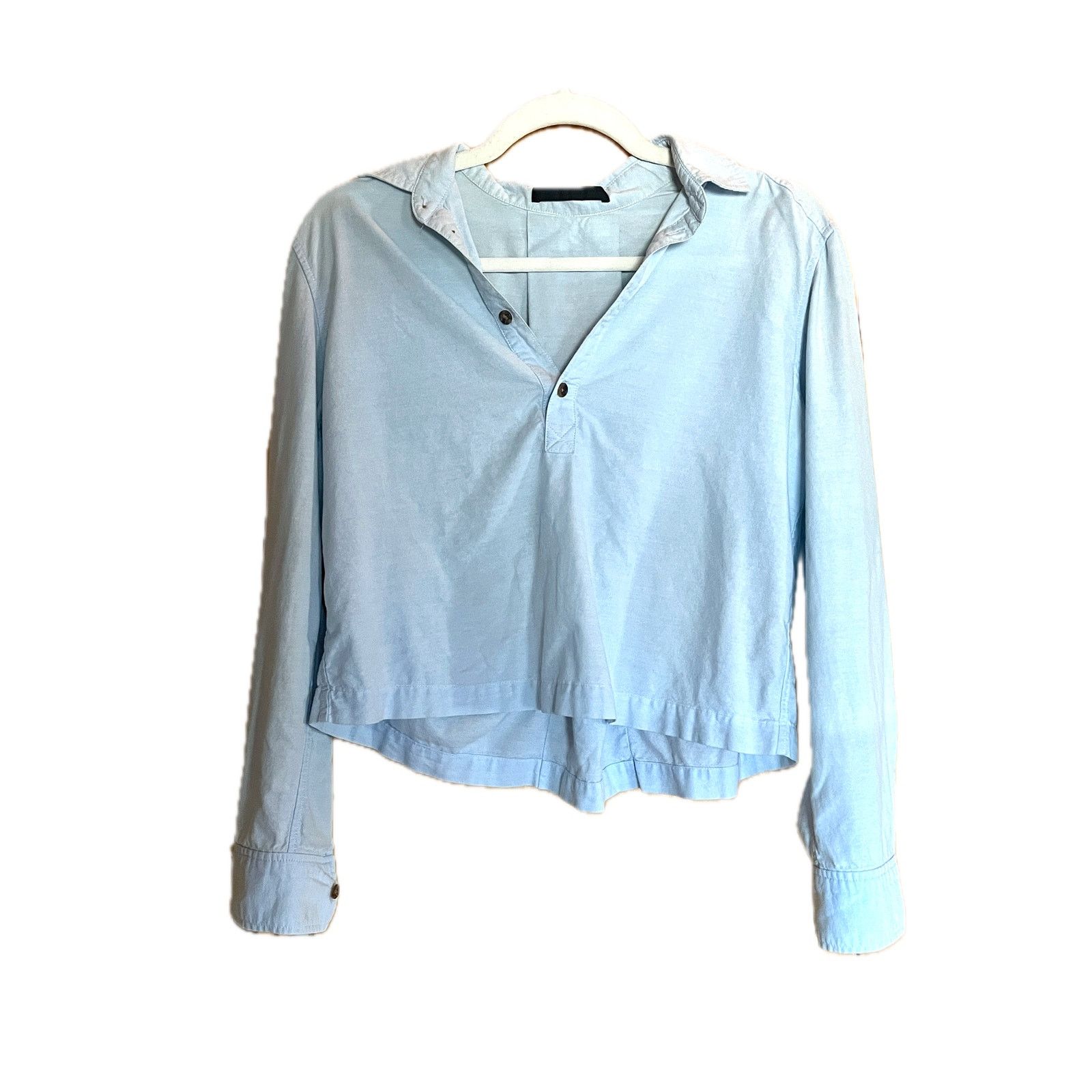 A.P.C. XS Jenni Kayne cropped chambray blouse button back Size XS / US 0-2 / IT 36-38 - 1 Thumbnail