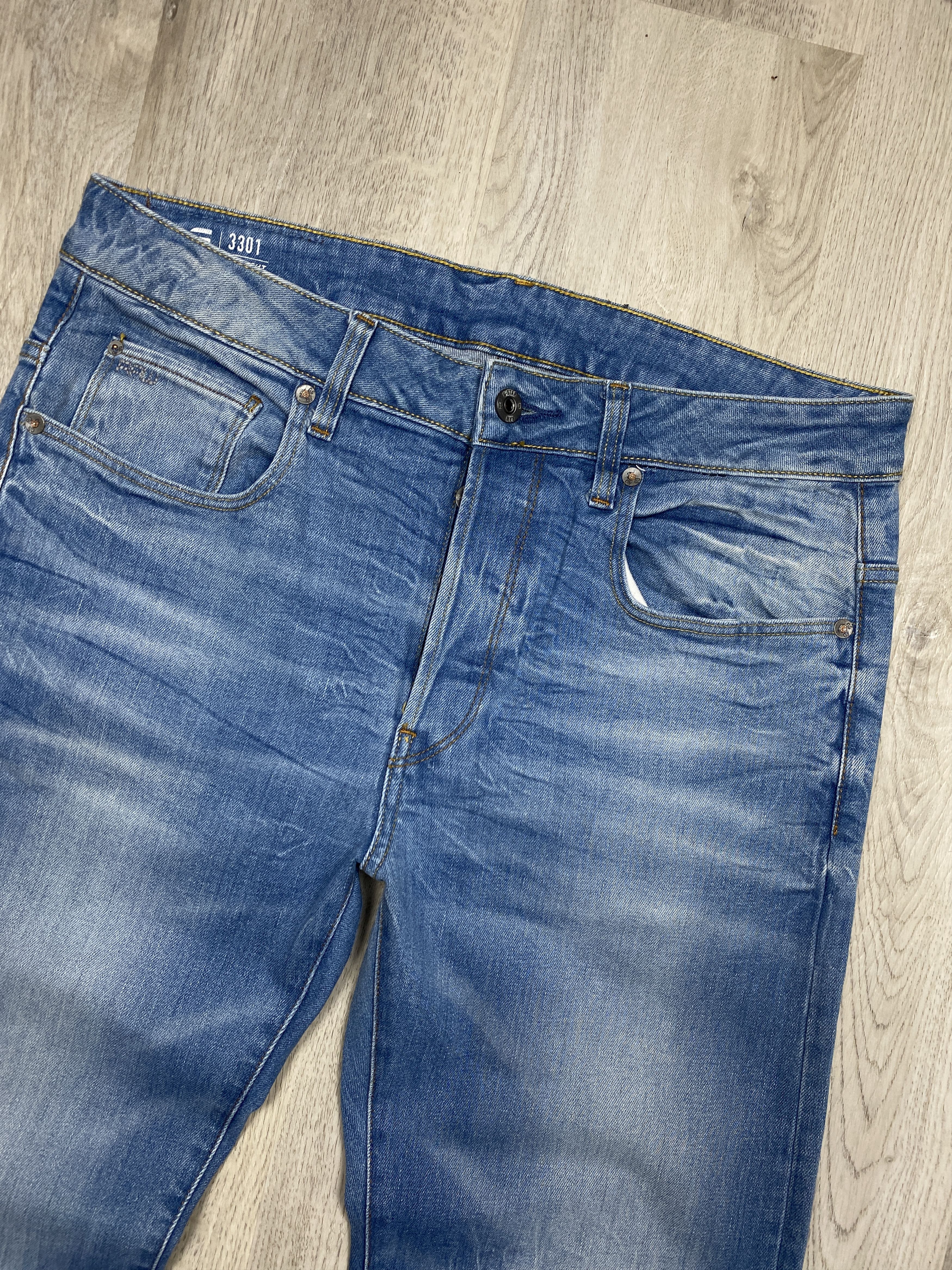 G-Star G Star Raw 3301 Straight Vintage Mens Denim Pants Jeans Size US 32 / EU 48 - 5 Thumbnail